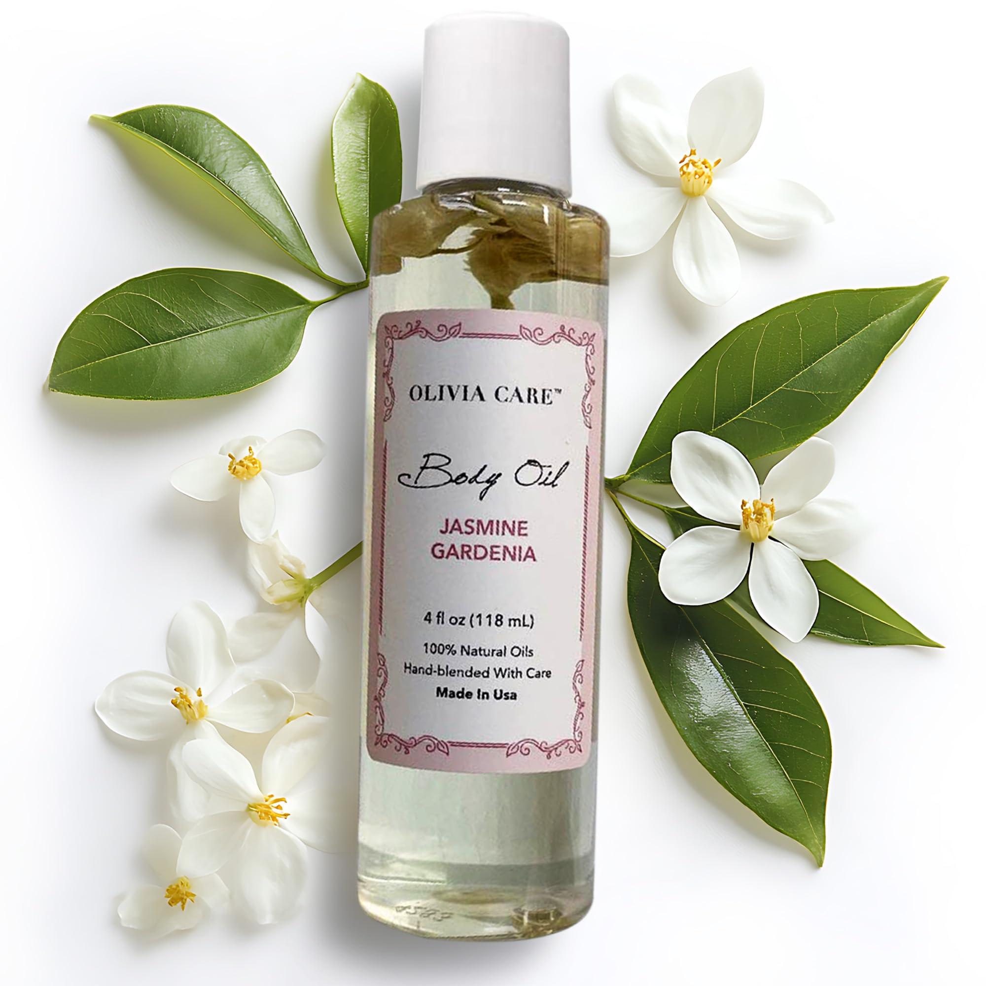 Olivia Care Jasmine Gardenia Body Oil Vegan & Natural Oil For Women | Hydrating & Moisturizing After Bath Oil - With Vitamin E,