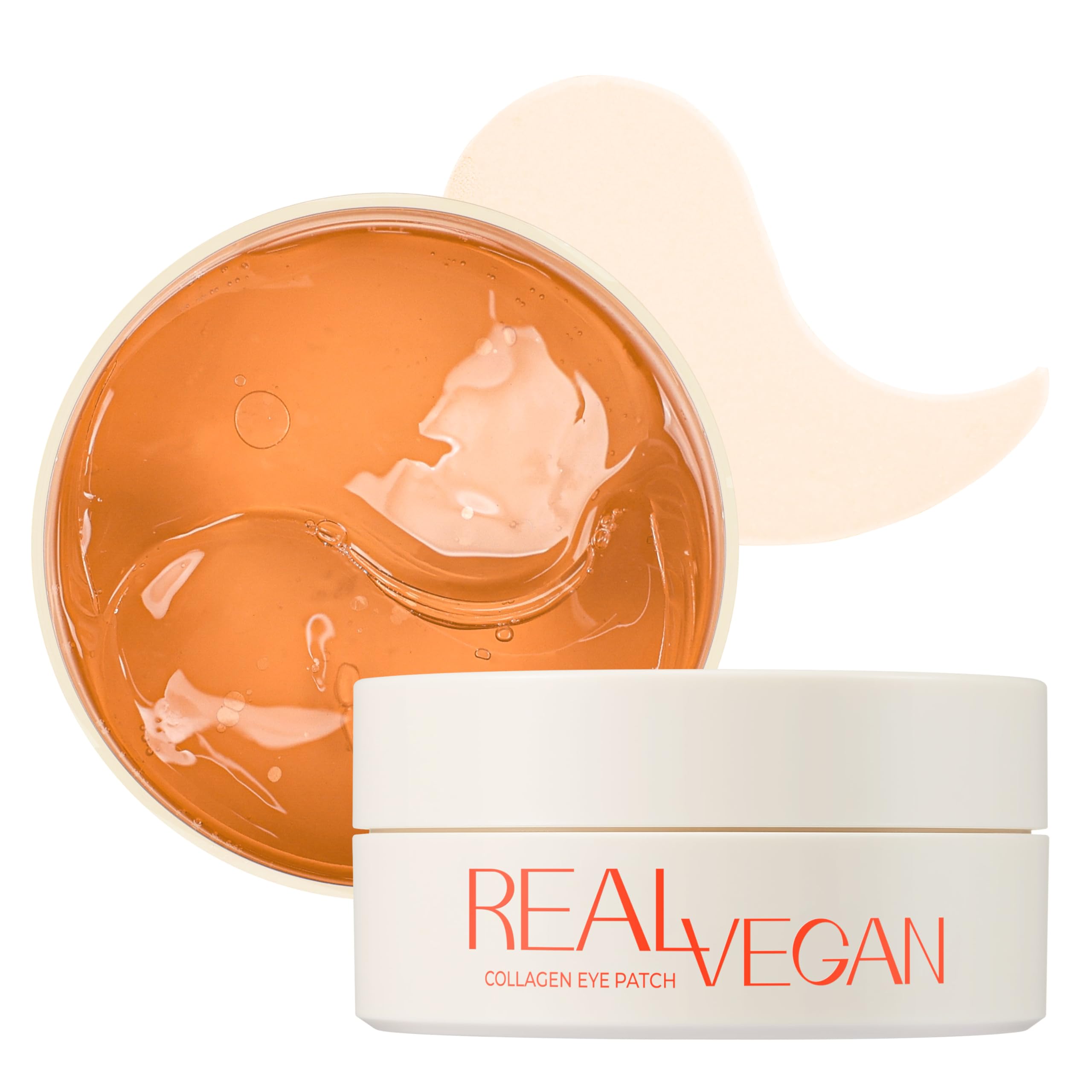 KLAVUU Real Vegan Collagen Eye Patches (60 Patches) - Korean Overnight Under Eye Mask for Puffy, Sagging Eyes, Fine Lines & Wrin