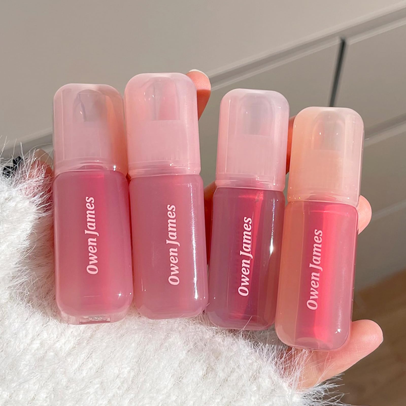 Mrettick 4pcs Lip Gloss | LongLasting, Moisturizing, Plumping, Revitalizing for Dry Lips, Waterproof, No Peel Off, Hydrating, N