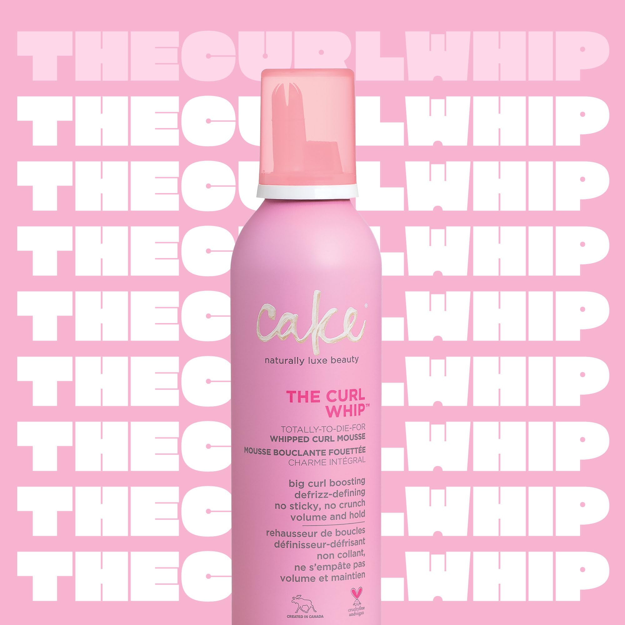 Cake Beauty Whipped Curl Defining & Volumizing Mousse - Aloe Vera Vitamin E for Flexible Hold - Vegan No Heat Curls Wavy Curly H