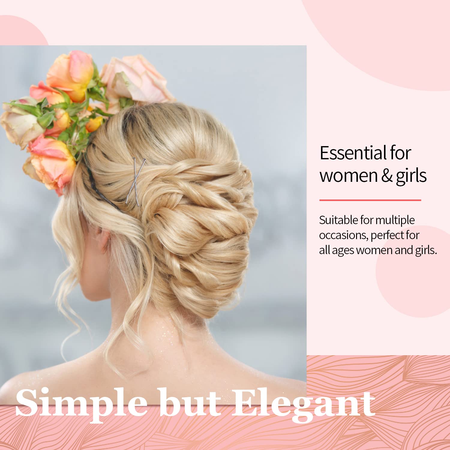 MORGLES Silver Bobby Pins - 120 Pcs 2.75" Large Jumbo Hair Pins for Thick Gray Hair - Secure Hold with Box