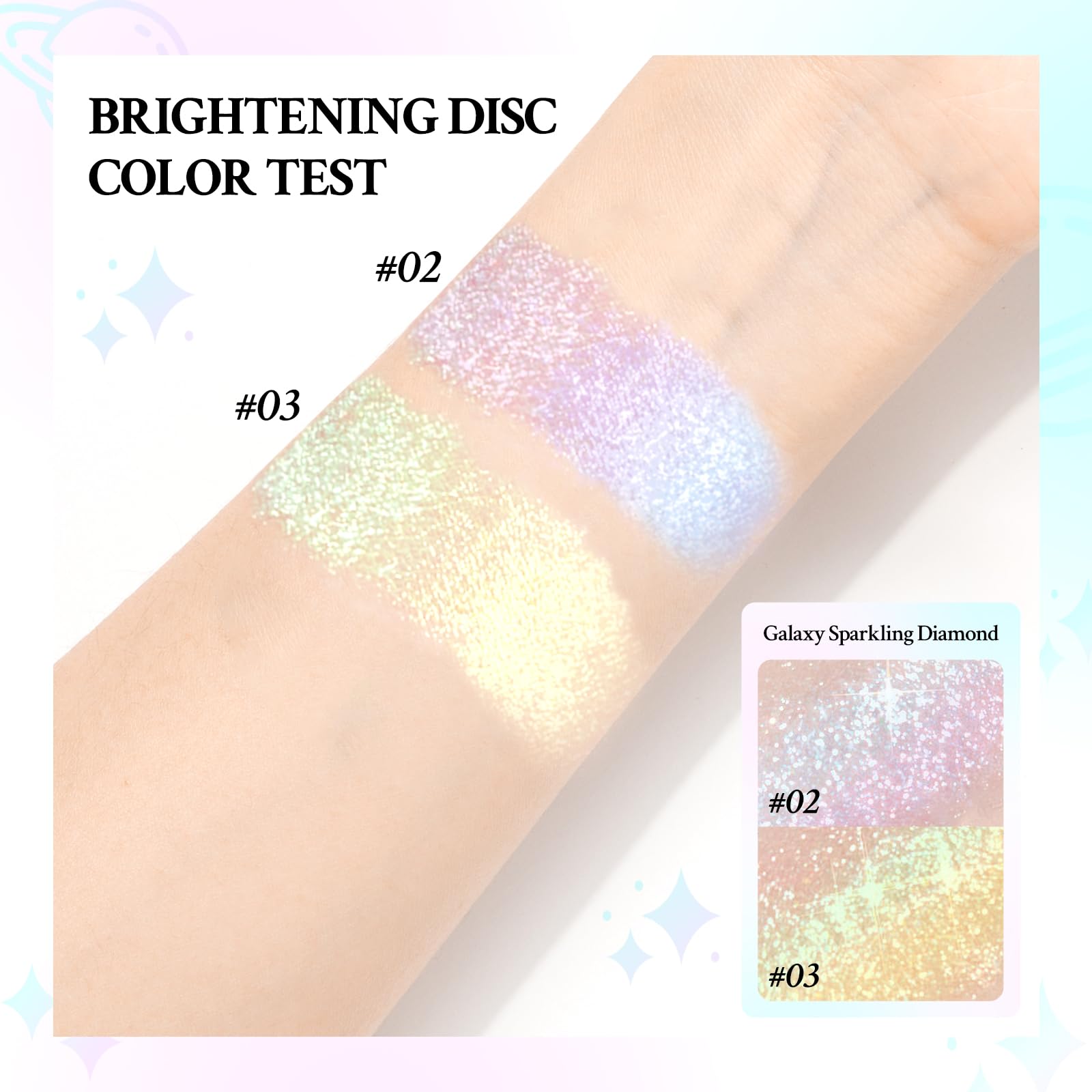 HOSAILY Chameleon Face Highlighter Palette - Multichrome Glitter Shimmer, 1 oz, Color Shifting Inner Corner Eye Highlighter