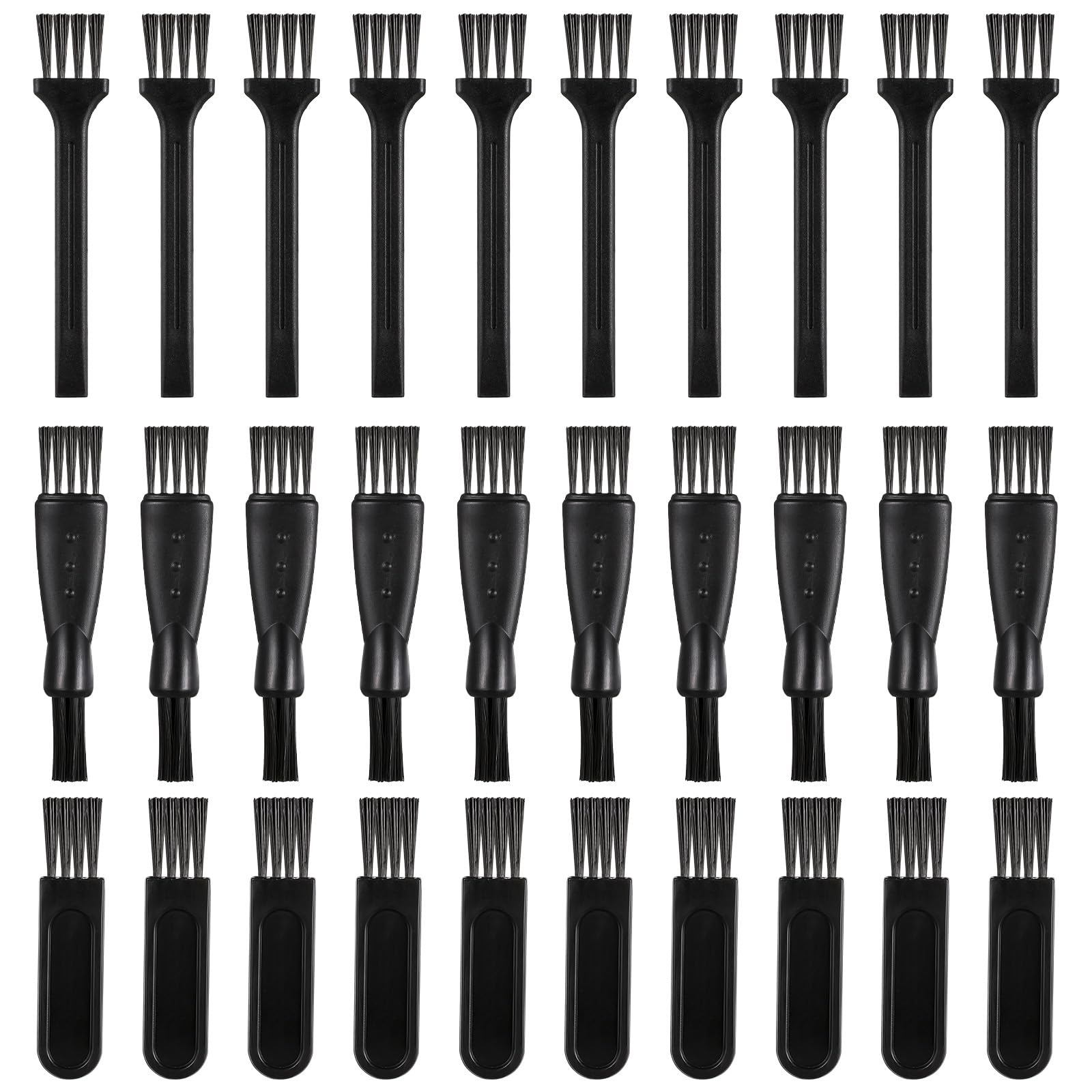30 Pcs Electric Shaver Cleaning Brush 3 styles Double Sided, Long, Short Razor Brush Replacement for Trimmer Hair Clipper Keyboa