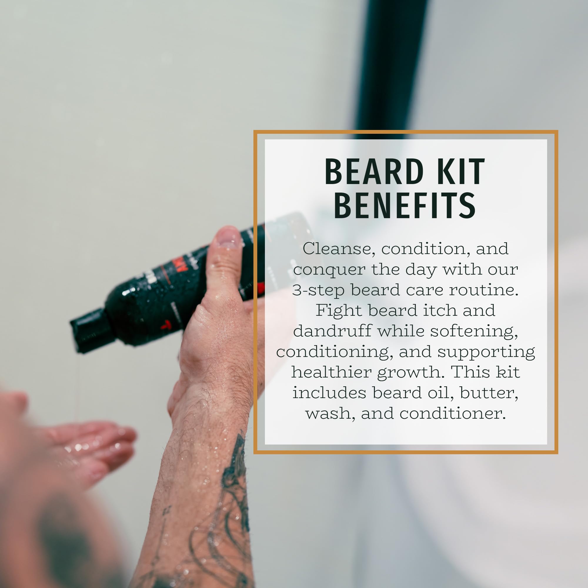 Live Bearded Complete Beard Grooming Kit, Made in the USA with All-Natural Ingredients - Beard Wash, Conditioner, Beard Butter &