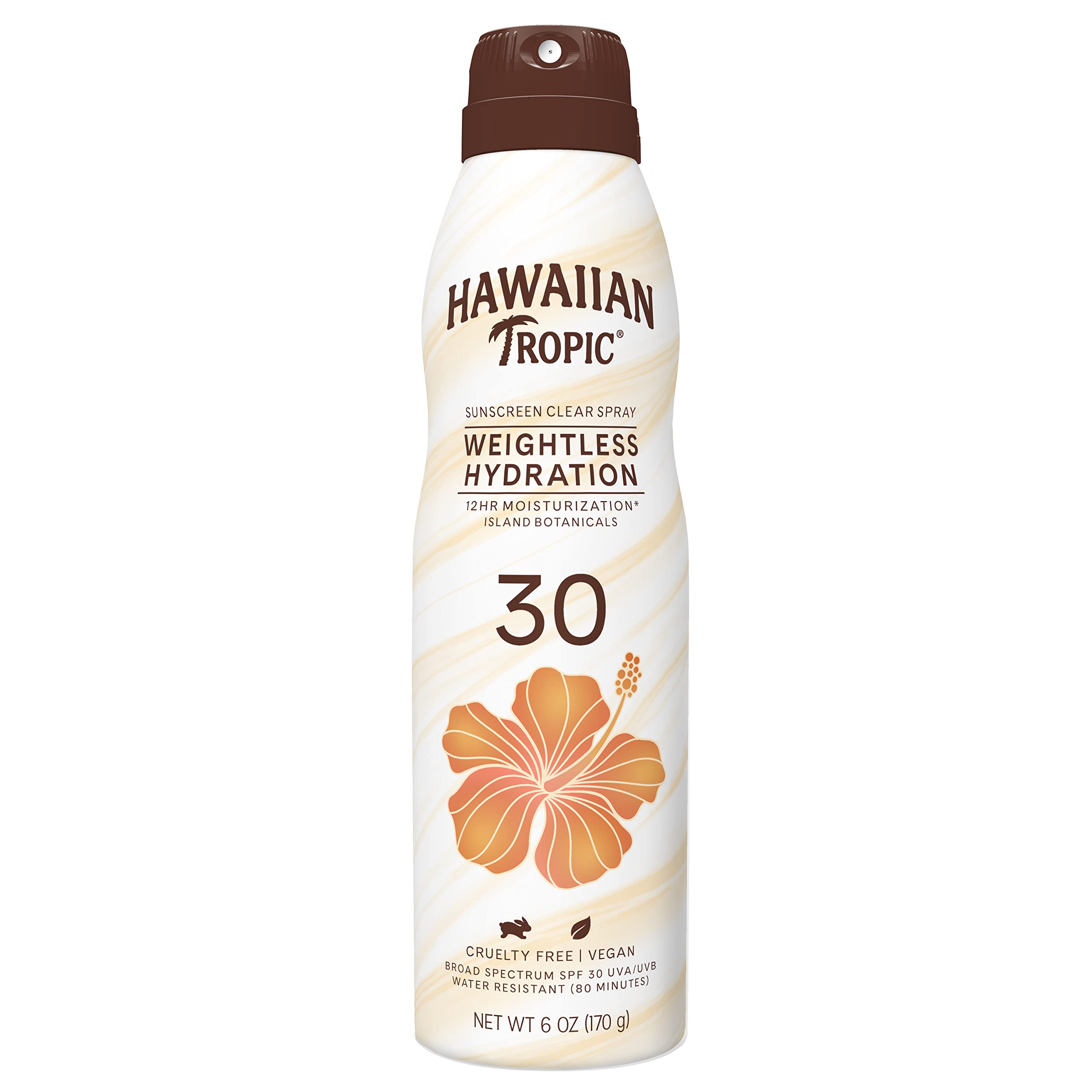 Hawaiian Tropic Weightless Hydration Clear Spray Sunscreen Spf 30, 6Oz | Hawaiian Tropic Sunscreen Spf 30, Sunblock, Oxybenzone