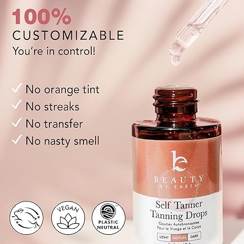 Self Tanning Drops - Face Self Tanner Drops Medium Color - Bronzer Drops - Self Tanner For Face - Self Tanner Face Tanner - Face