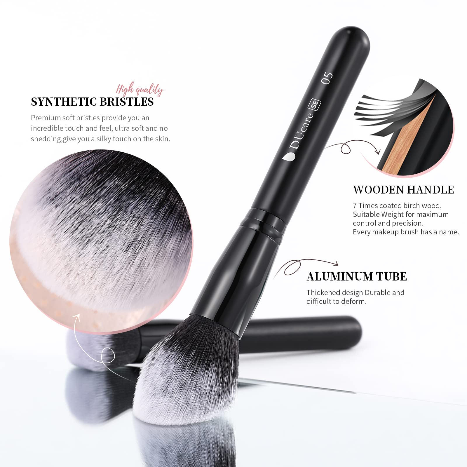 DUcare Professional Makeup Brushes Set 27Pcs Makeup Brush Set Premium Synthetic Kabuki Foundation Blending Face Powder Blush Con
