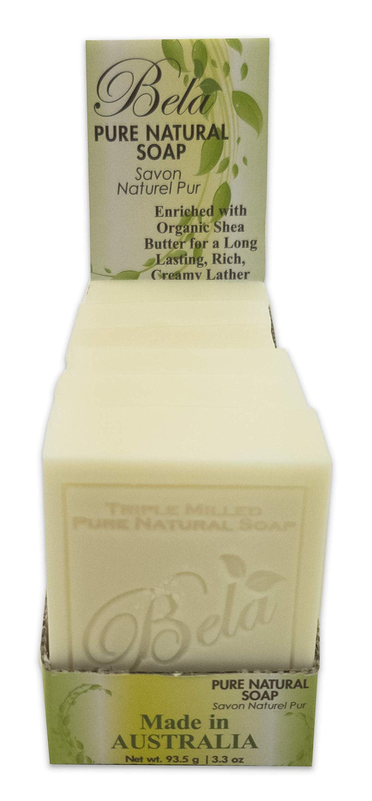 Bela Bath & Beauty, Extra Creamy Goats Milk Soap, Triple Milled Moisturizing Soap Bars, No Harsh Ingredients, 3.3 Oz. Each - 6 P