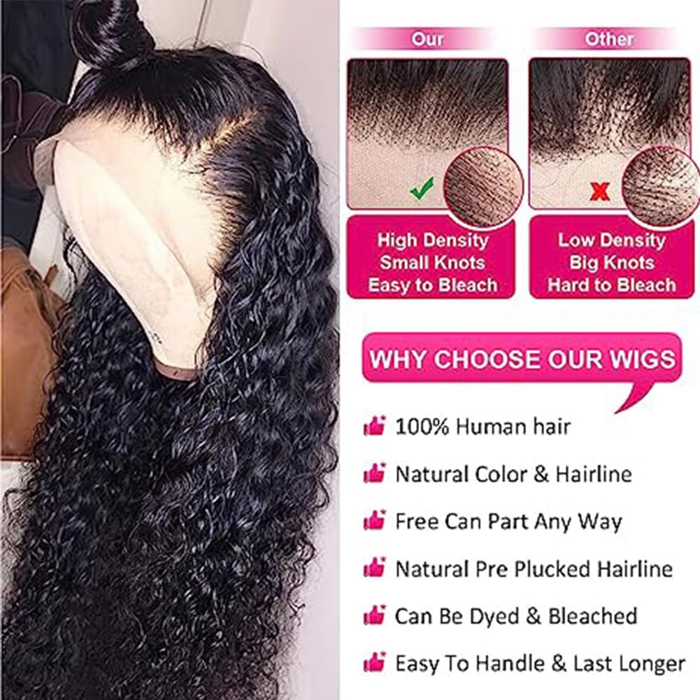 Glueless Wigs Human Hair Pre Pluck 180% Density 13X4 Wet And Wavy Water Curly Hd Lace Front Wigs Human Hair Pre Pluck With Baby