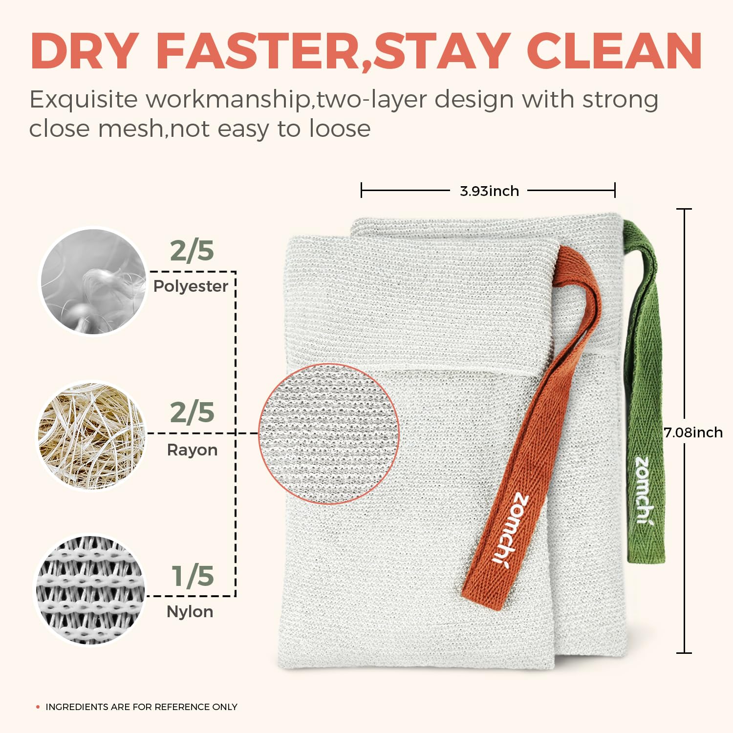 Zomchi 2 Pieces Of Soap Bags With Gentle Roughness, Soap Savers For Bar Soap, Body Scrubbers For Use In Shower, Soap Exfoliating