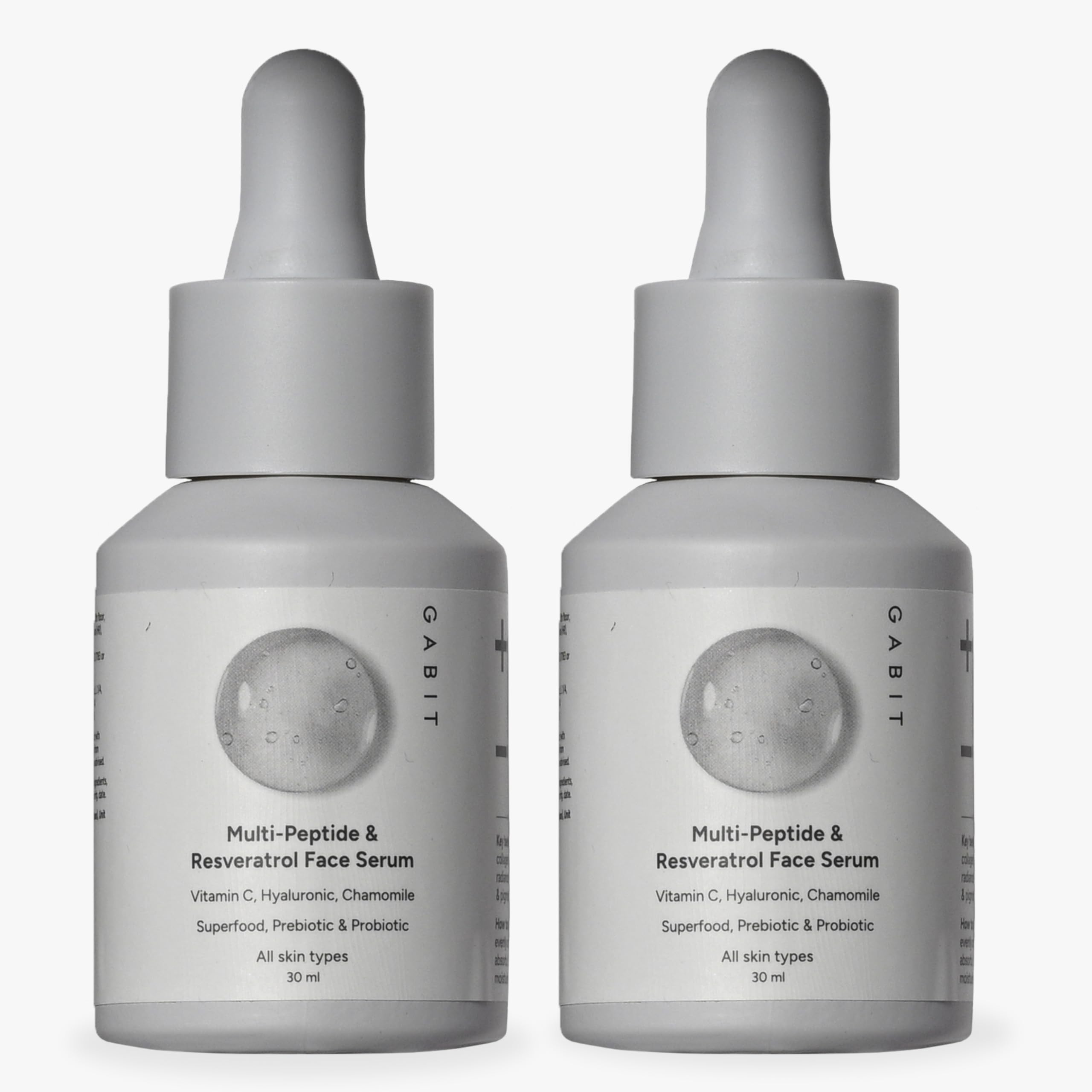 Gabit Multi-Peptide & Resveratrol Pro-Ageing Serum For Wrinkles, Fine Lines, Dark Spots | Boosts Collagen | Normal, Oily, Dry, S