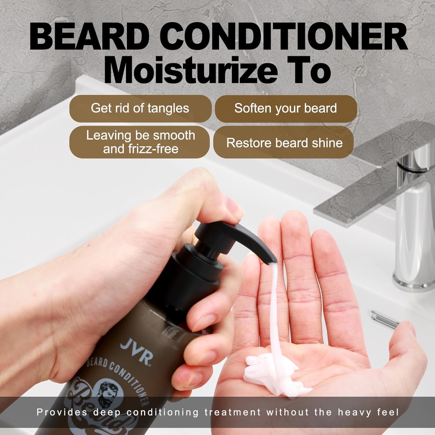 Jvr Beard Wash And Beard Conditioner For Men, Beard Shampoo Cleanse And Reduces Frizz, Soften & Strengthens, Organic With Coconu