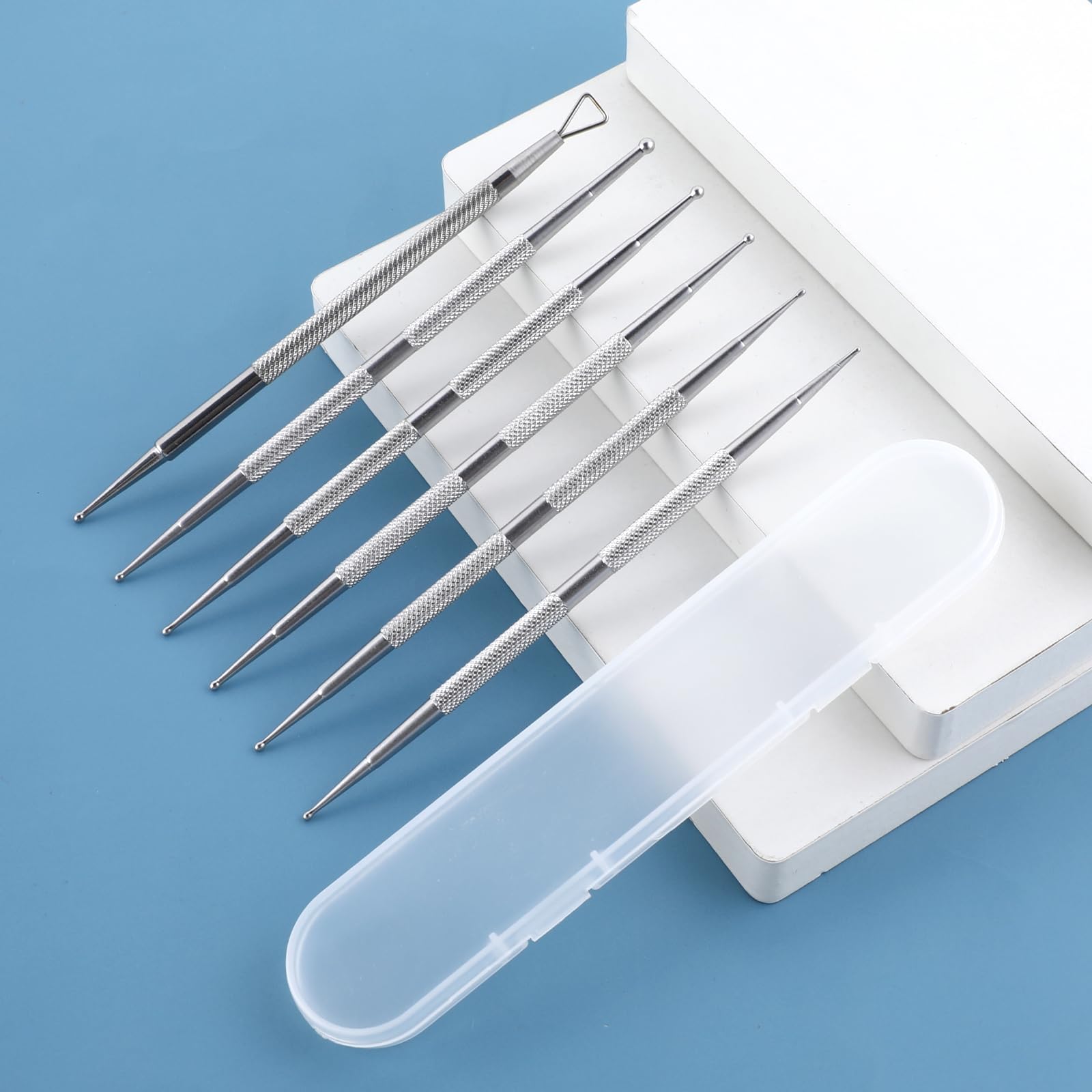 Nail Art Dotting Tools, 6 Pcs Professional Ball End Nail Art Tools Nail Art Brushes Nail Design Tools Stailess Steel Dotting Pen