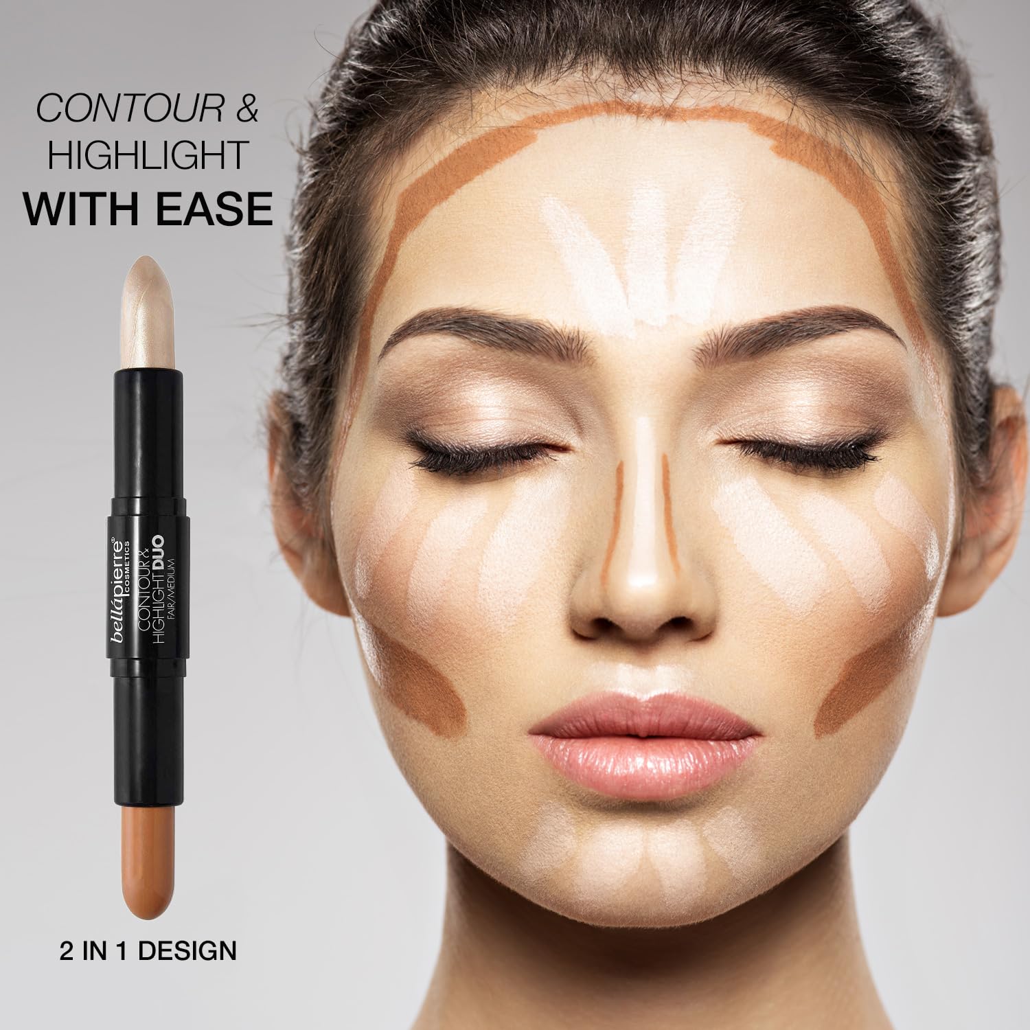 Bellapierre Cosmetics By Bellapierre Cosmetics Contour & Highlight Duo - Fair/Medium --8.60G/0.30Oz(D0102Hh9F46.)