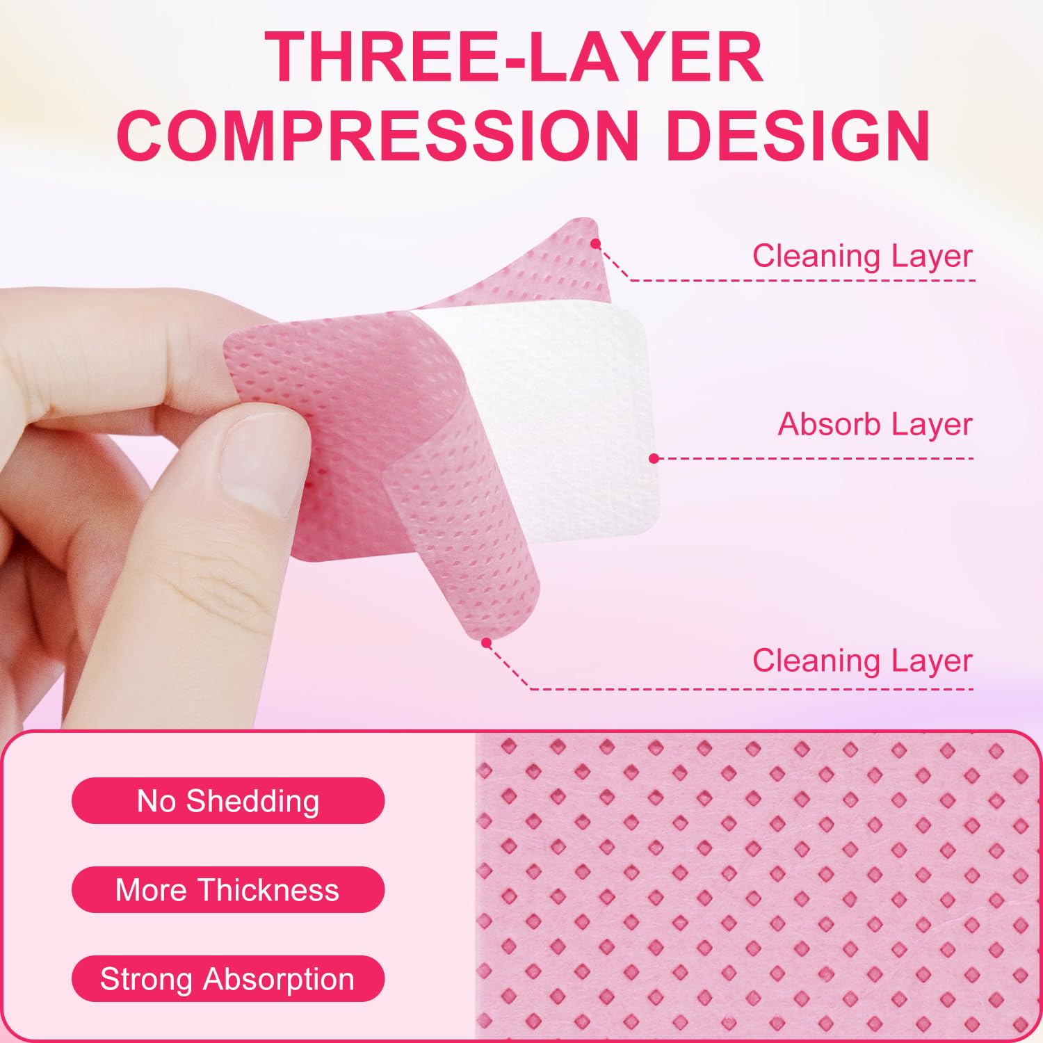 Nxj Infilila 1080Pcs Lint Free Nail Wipes Kit - Pink Gel Nail Polish Remover Set With 1Pcs Acetone Pump Dispenser Bottle 200Ml(6