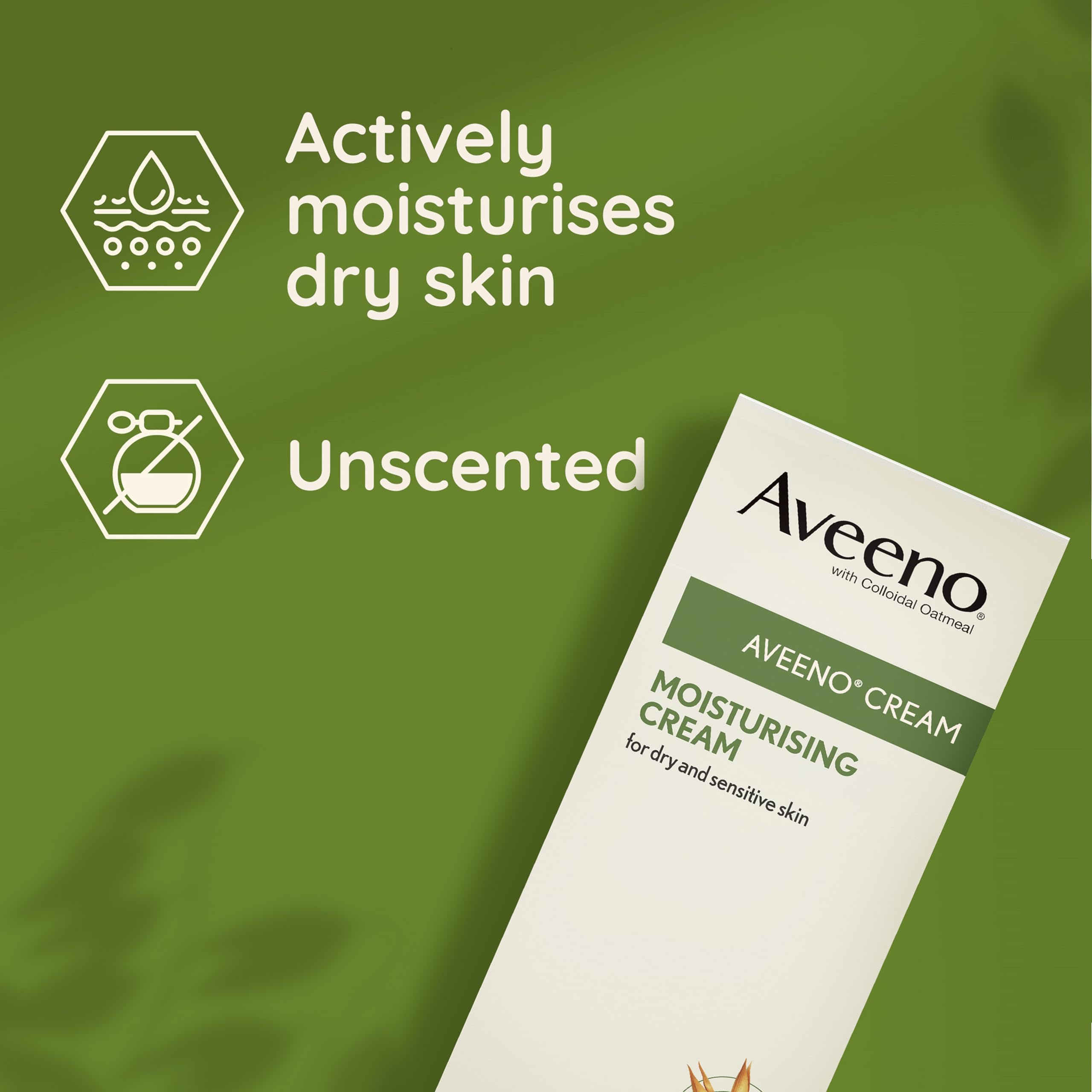Aveeno Moisturising Cream (1x 300ml), Nourishing Body Lotion with Hydrating Colloidal Oatmeal, Full Body Moisturiser for Dry and