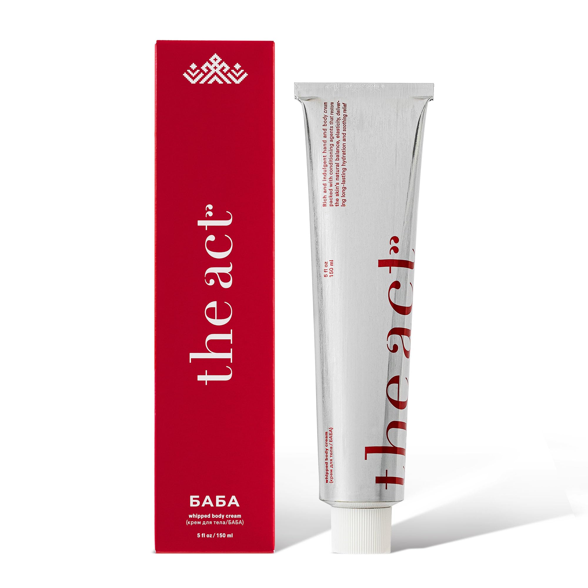 The Act BABA Whipped Body Cream - Deep Moisturizing Natural Shea Butter Hand & Body Lotion for Women & Men, Soothes Dry Skin, No