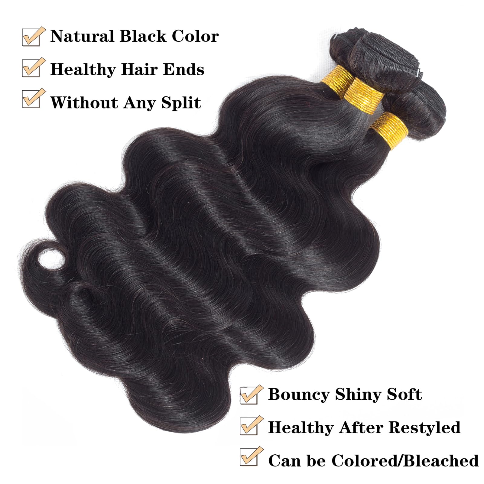 12A Body Wave Bundles Human Hair 24'' 26'' 28'' 300G 100% Unprocessed Brazilian Virgin Hair Body Wave 3 Bundles Human Hair Weave