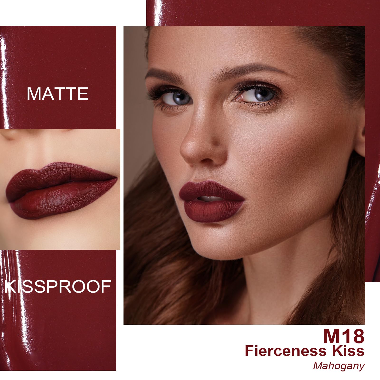 Oulac Matte Liquid Dark Red Lipstick For Women, Long Lasting Lipstick, Waterproof Lip Stain, No Transfer, Creamy High Pigmented