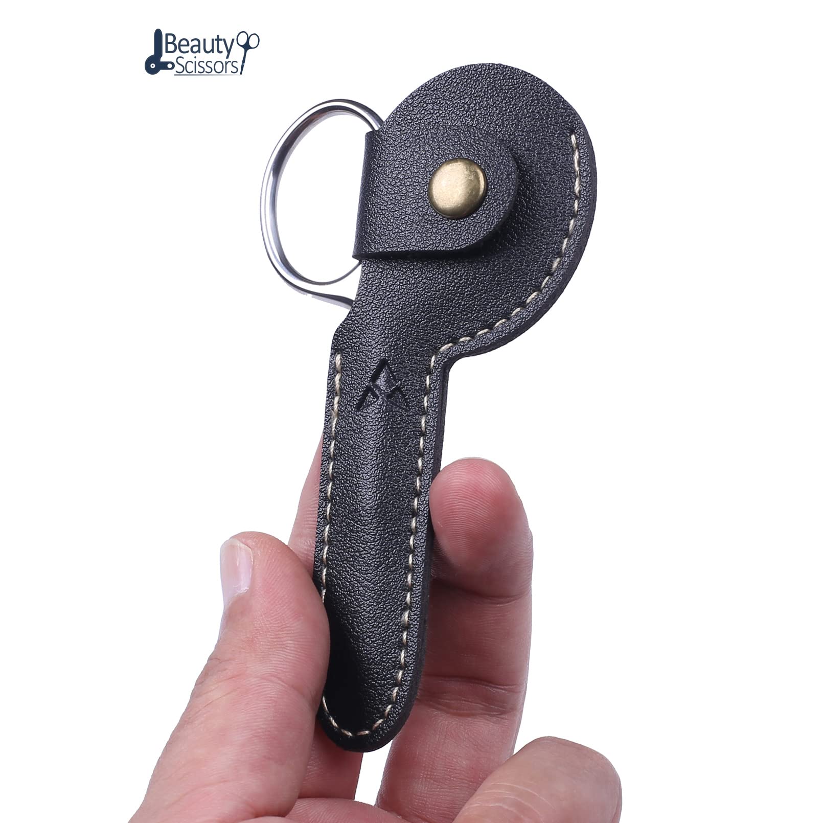 Professional Nose Hair Small Scissors With Leather Case (Black)