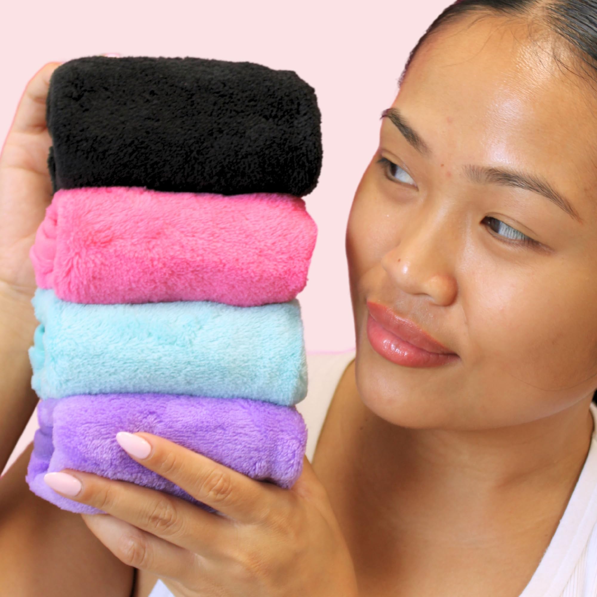 Erase Your Face Makeup Remover Cloths - Reusable Microfiber Face Towels To Cleanse & Remove Makeup - Water Activated, Dual-Sided