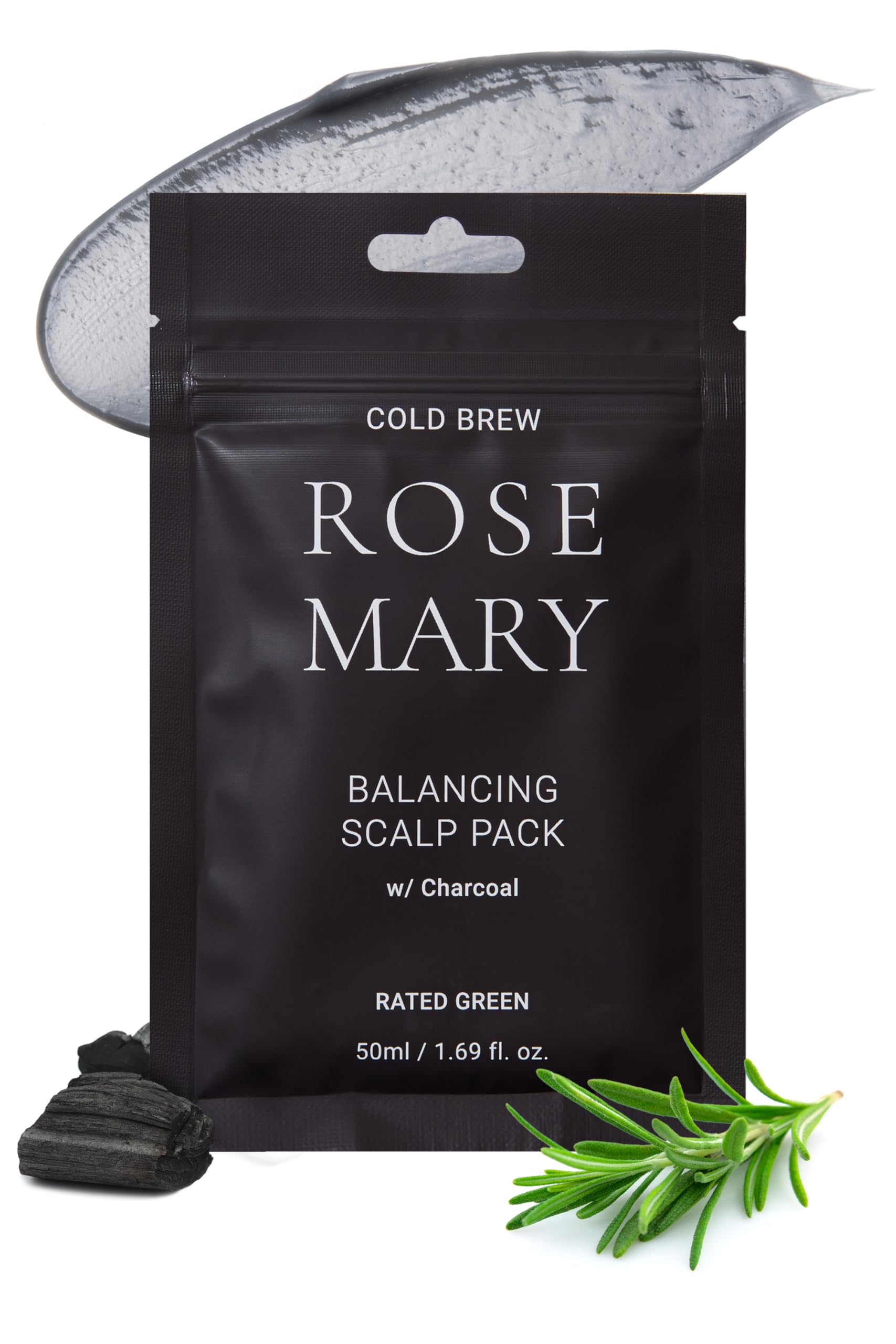 Rated Green Cold Brew Rosemary Balancing Scalp Pack W/ Charcoal | Korean Hair Conditioning Mask | Deep Conditioning Hair Mask Fo