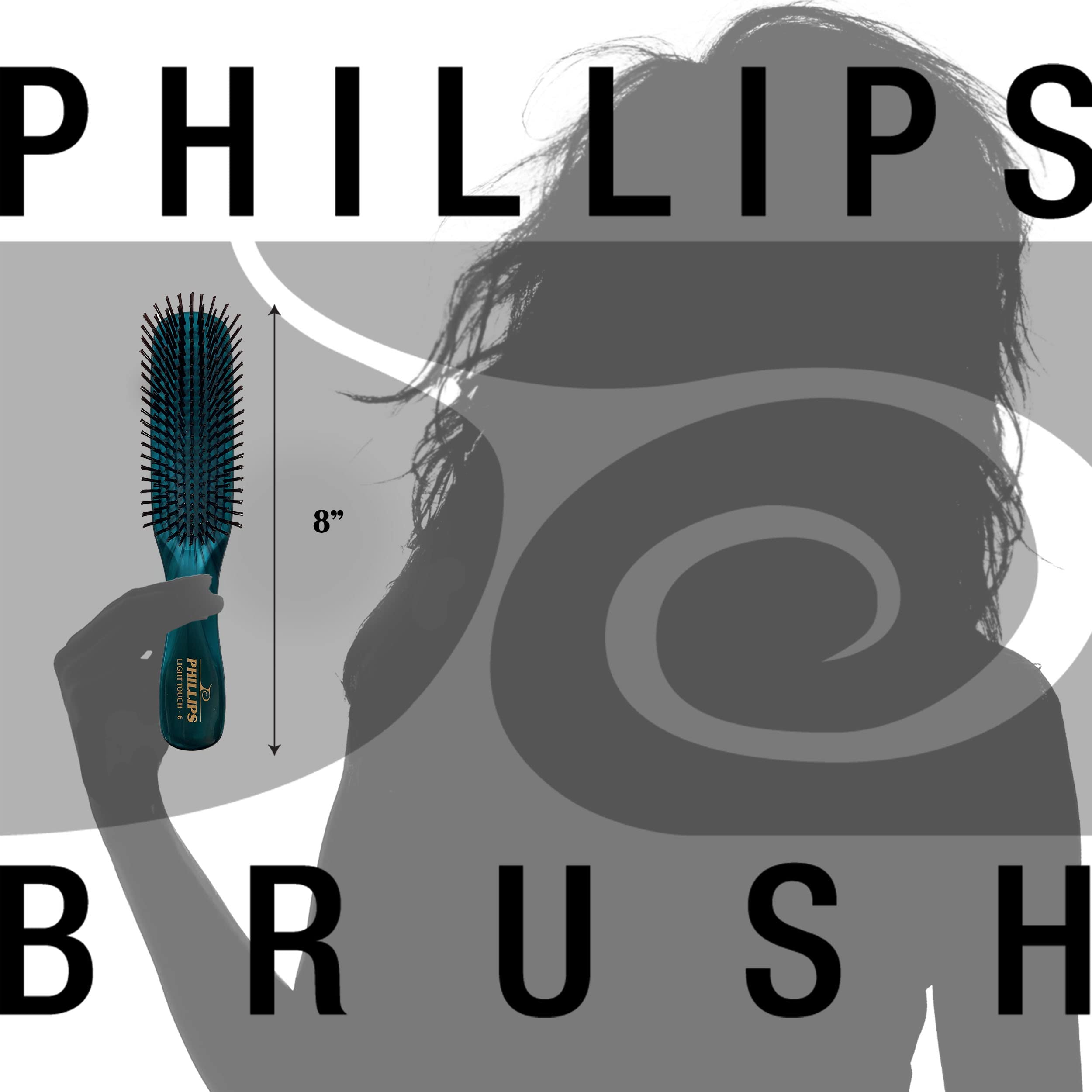 Phillips Brush Emerald Light Touch 6 Hair Brush - Part Of The Gem Collection