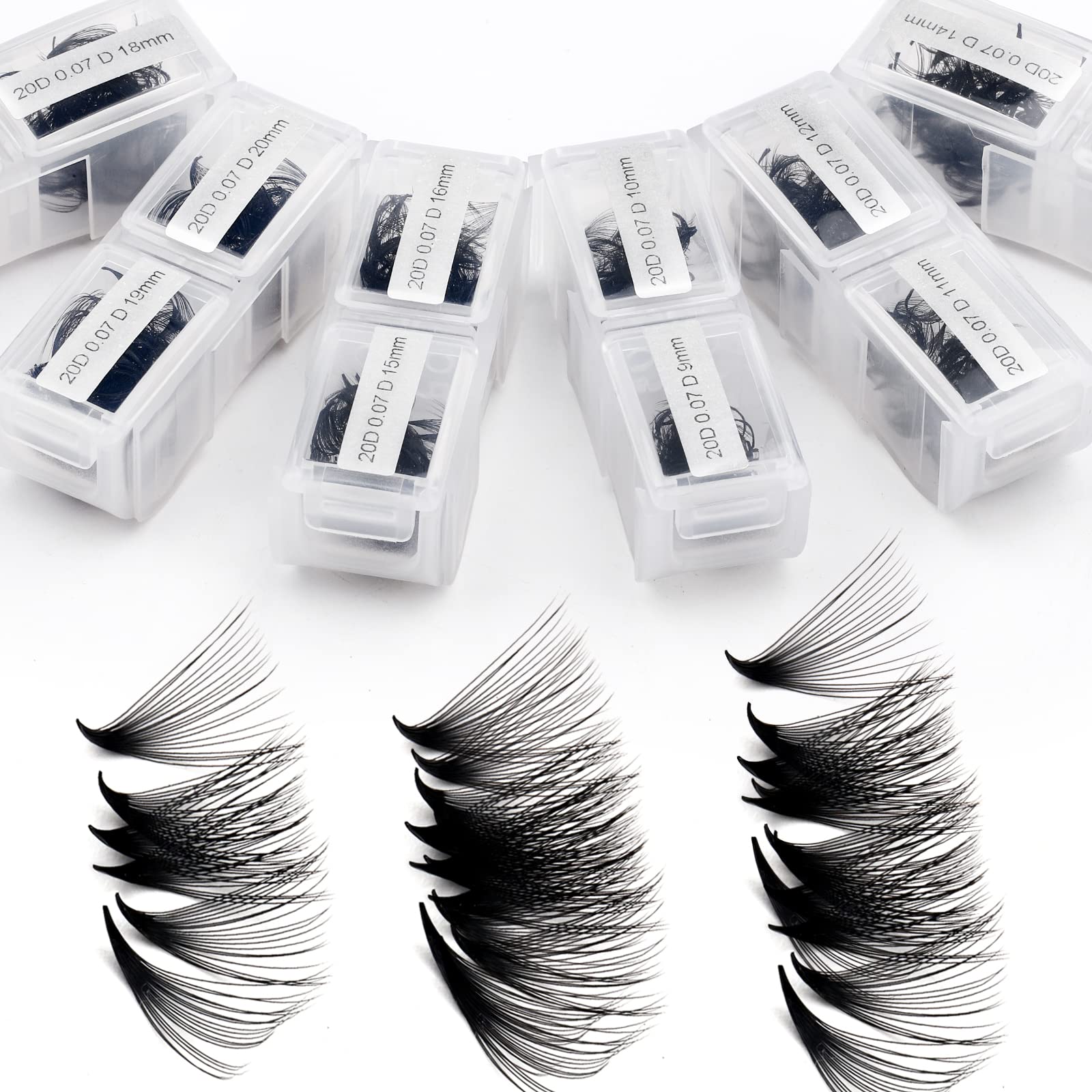 WENDY Lashes Premade Fans Eyelash Extensions 1200PCS Eyelash Extension 20D Volume Lash Extensions Loose Promade Fans D Curl Mixe