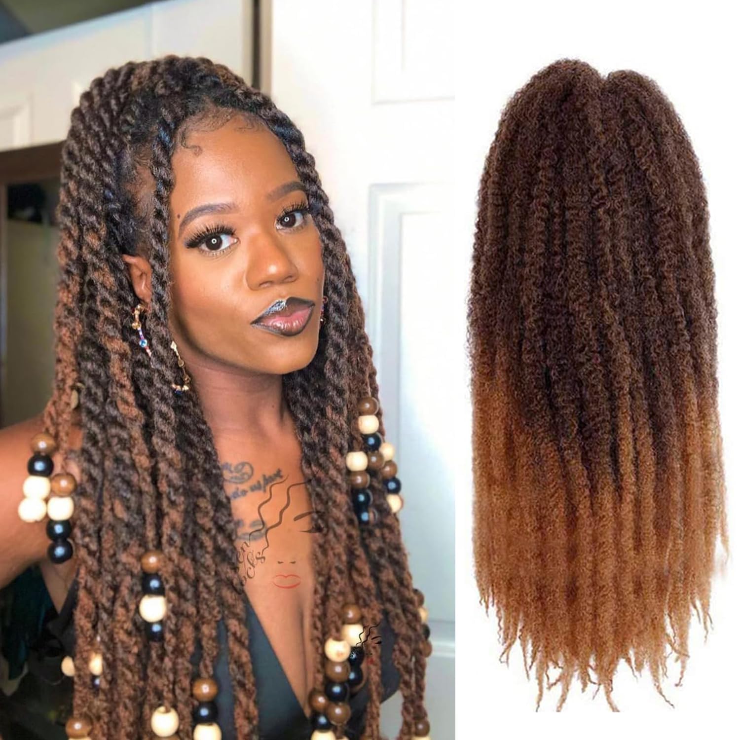 Marley Twist Braiding Hair 20 Inch 6 Packs Marley Twist Hair Afro Marley Twist Hair Marley Braiding Hair For Faux Locs, Spring T