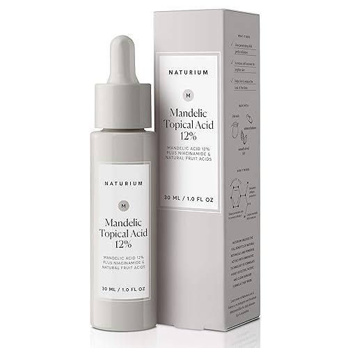 Naturium Mandelic Topical Acid 12%, Plus Niacinamide & Natural Fruit Acids, Anti-Aging & Brightening Skin Treatment, 1.0 Oz