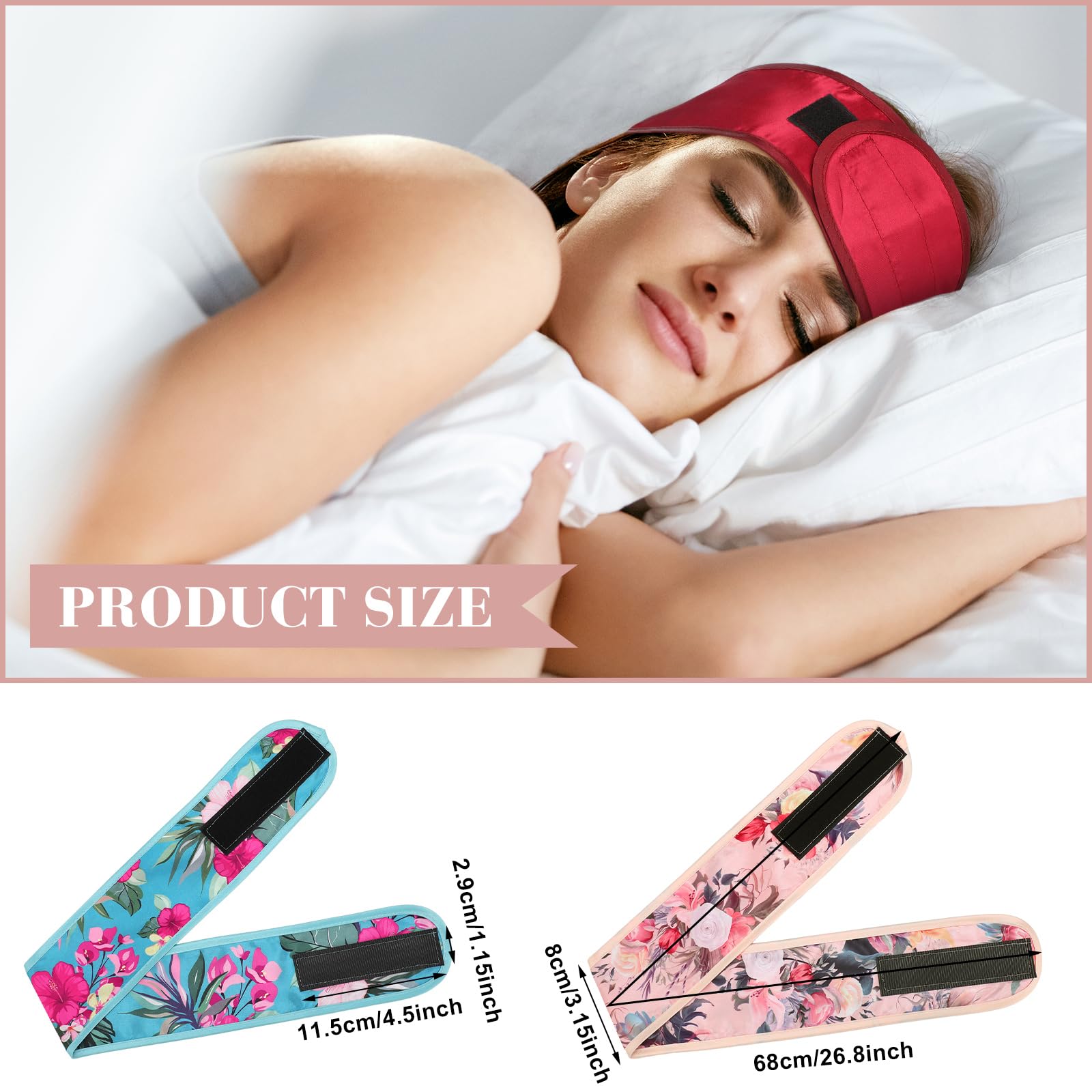 Eurzom 6 Pieces Satin Head Wrap Adjustable Hair Wraps for Sleeping Nonslip Satin Sleeper Hair Headbands for Women Night