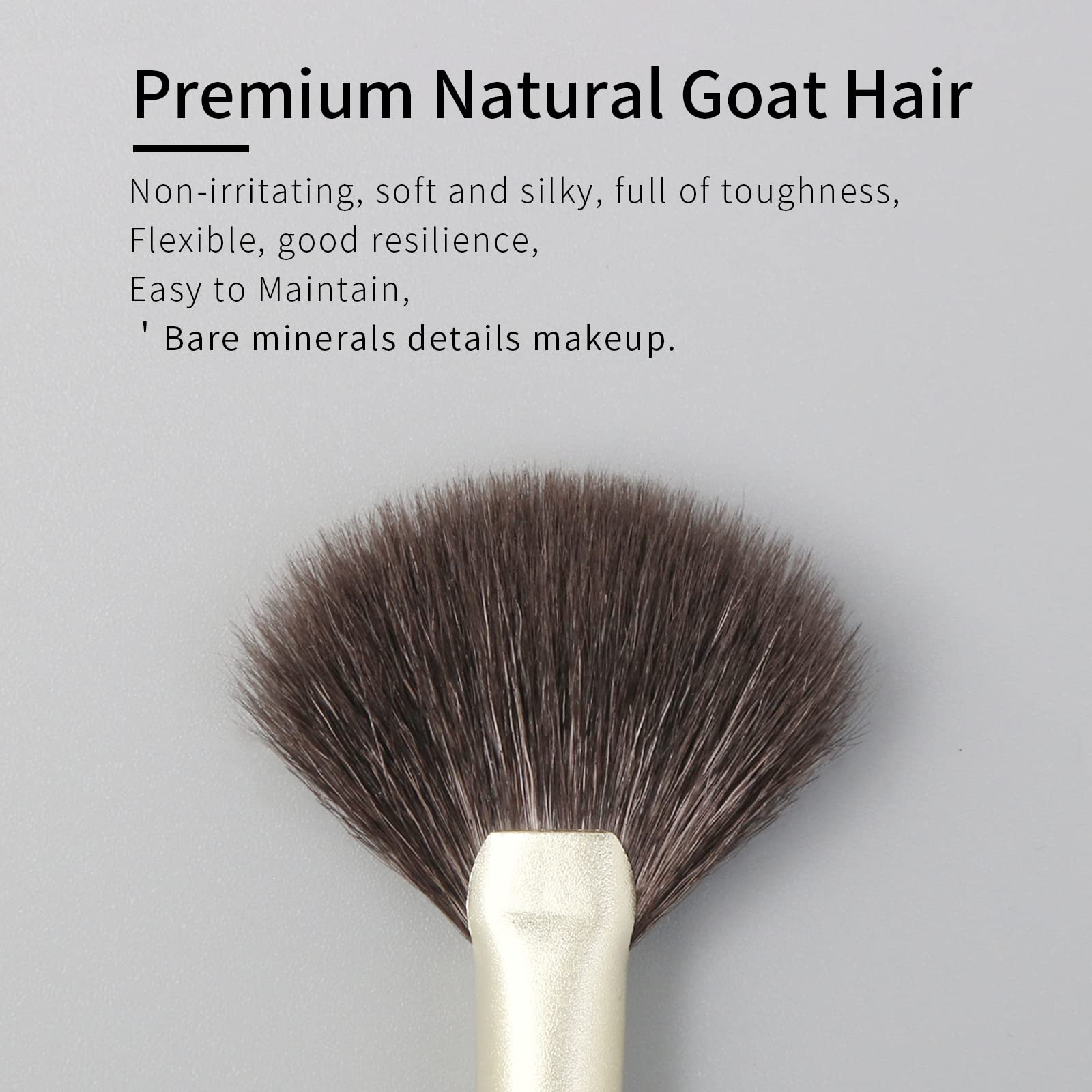 Enzo Ken Fan Makeup Brush, Natural Hair Makeup Brushes, Eye Makeup Fan Brush, Small Powder Brush, Nose Contour Brush For Makeup,