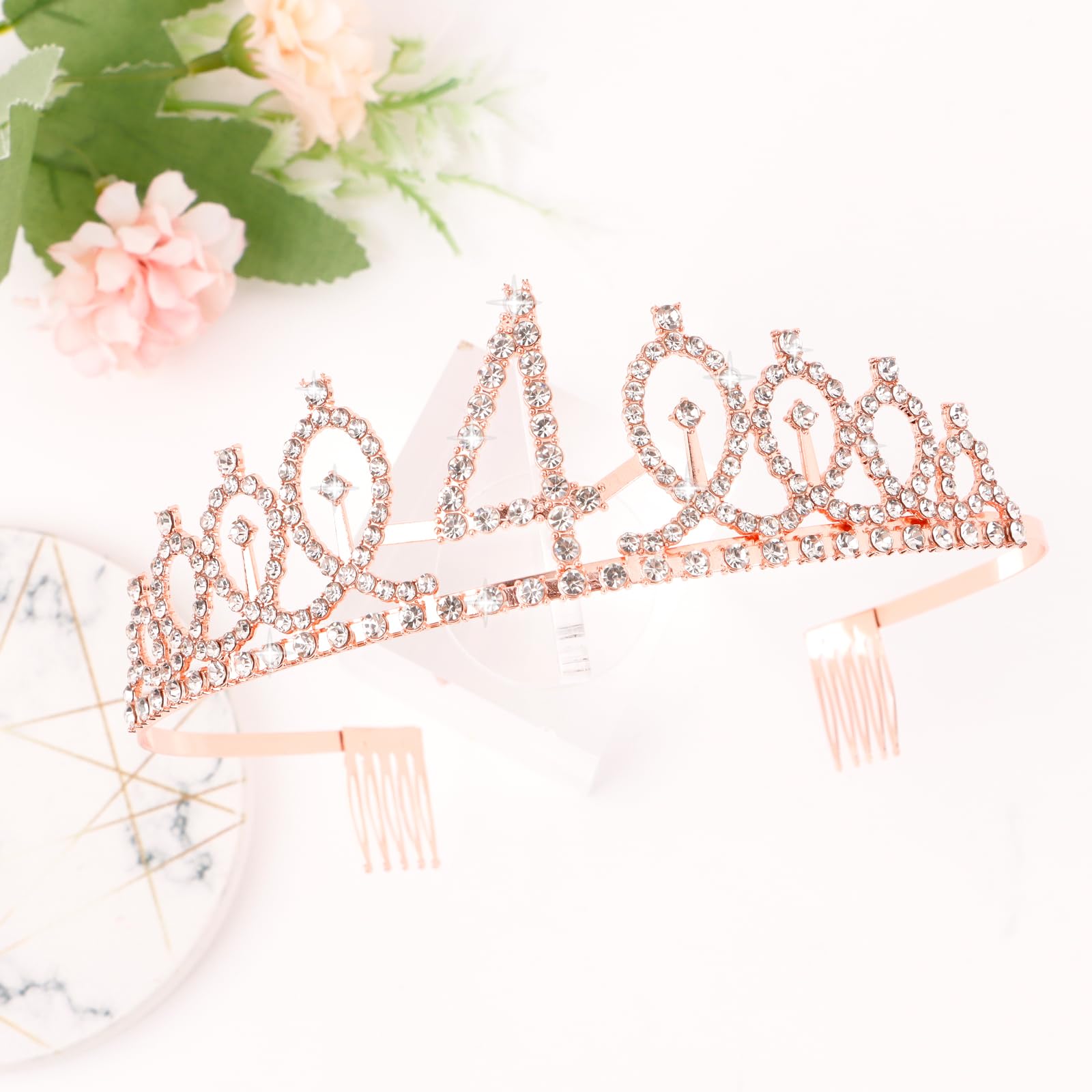 Cieher 4Th Birthday Crown + 4Th Birthday Sash + Pearl Pin Set, It'S My 4Th Birthday Sash, 4 Birthday Tiara, 4Th Birthday Decorat