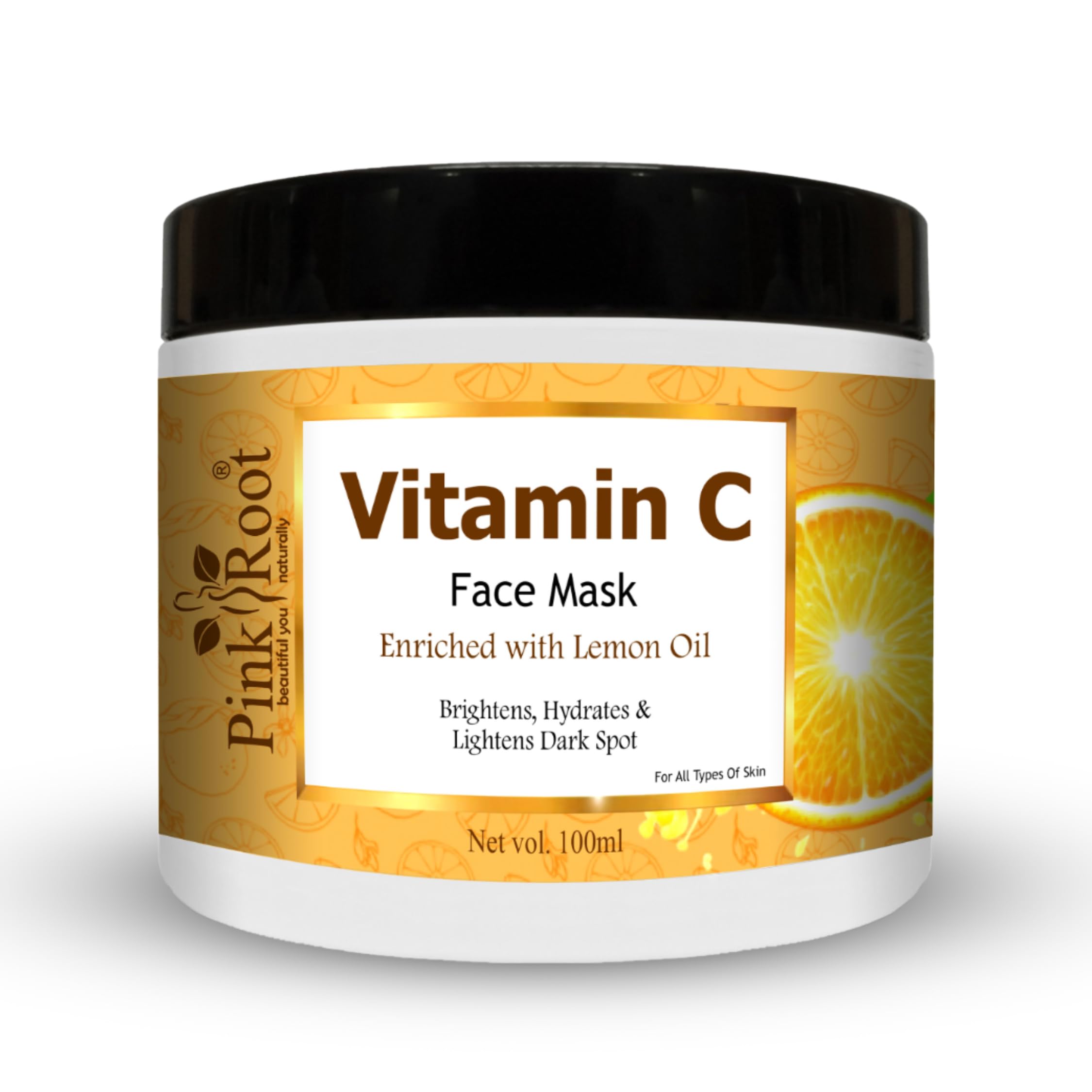 Pink Root Vitamin C Face Mask AntiAging Vitamin C Clay Mask For Rough Skin, Clogged Pores, Wrinkles, Dark Spots For All Skin Ty
