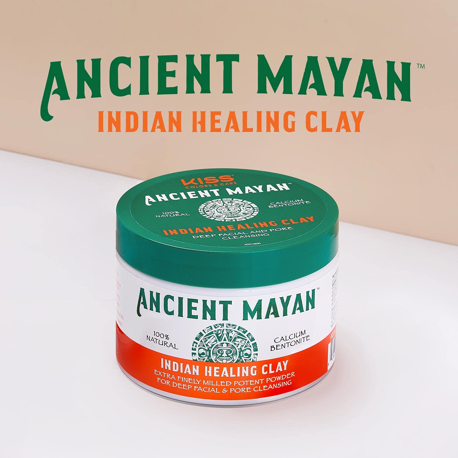 Kiss Ancient Mayan Indian Healing Clay, 100% Natural, For Deep Facial and Pore Cleansing, Deep Hair Conditioning (8 oz.)