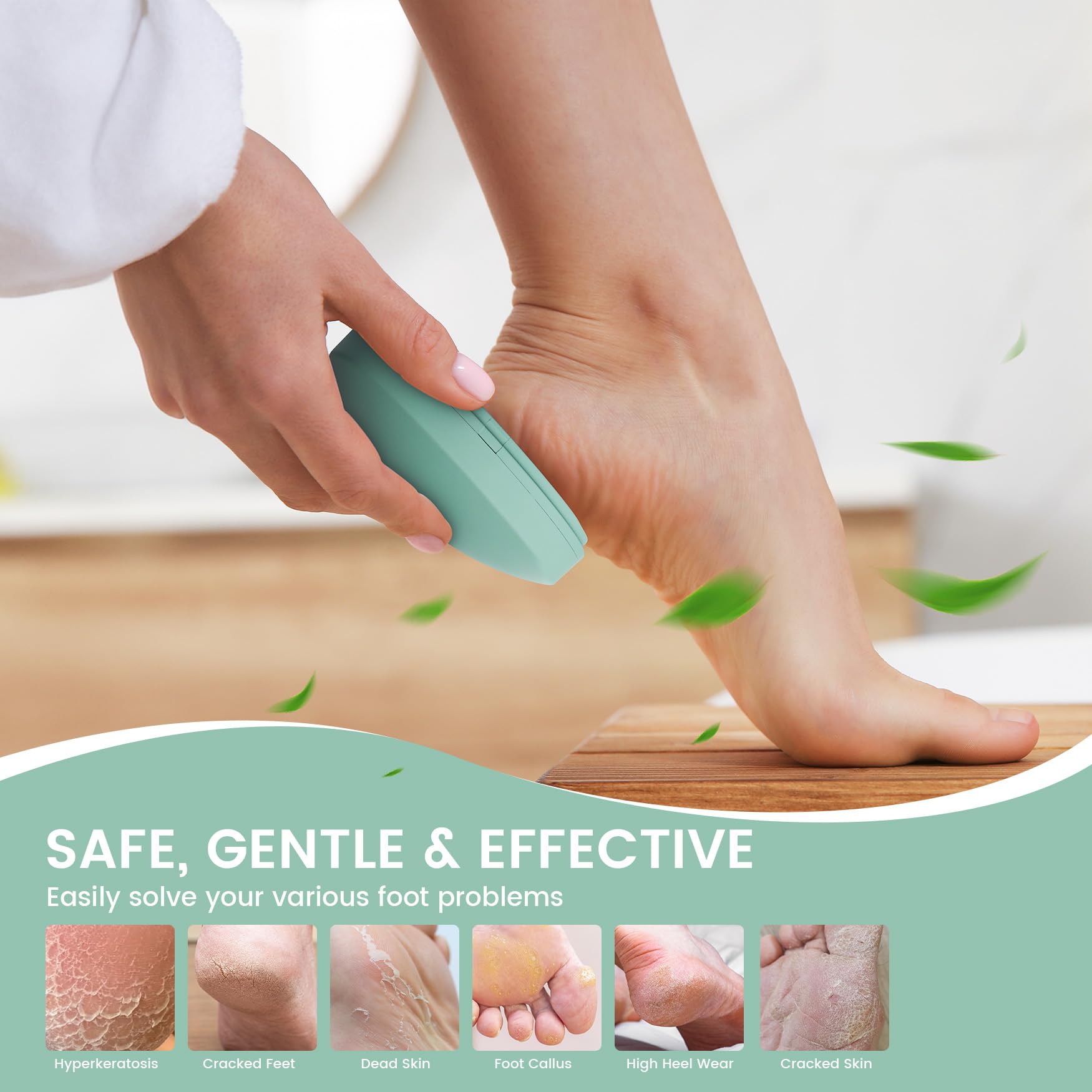 Bezox Nano Glass Foot File Callus Remover With Cover - Gentle Glass Foot Pumice Stone, Effective Feet Scrubber For Dead Skin, An