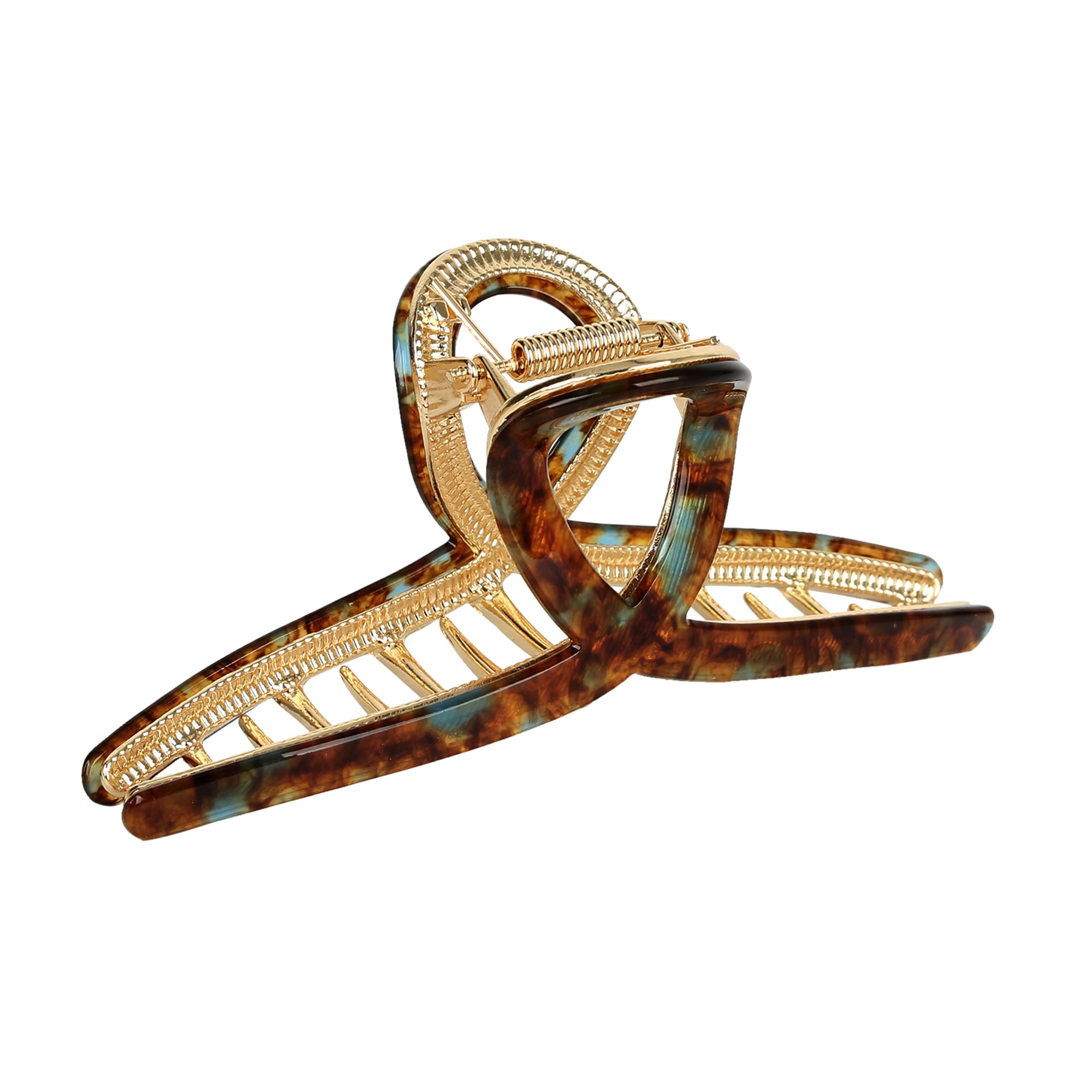 Big Hair Claw Clips Metal Hair Claw for Women Butterfly Hair Claw for Girl's Brown Acetate Hair Clamps Strong Hold Hair Claw 4.7
