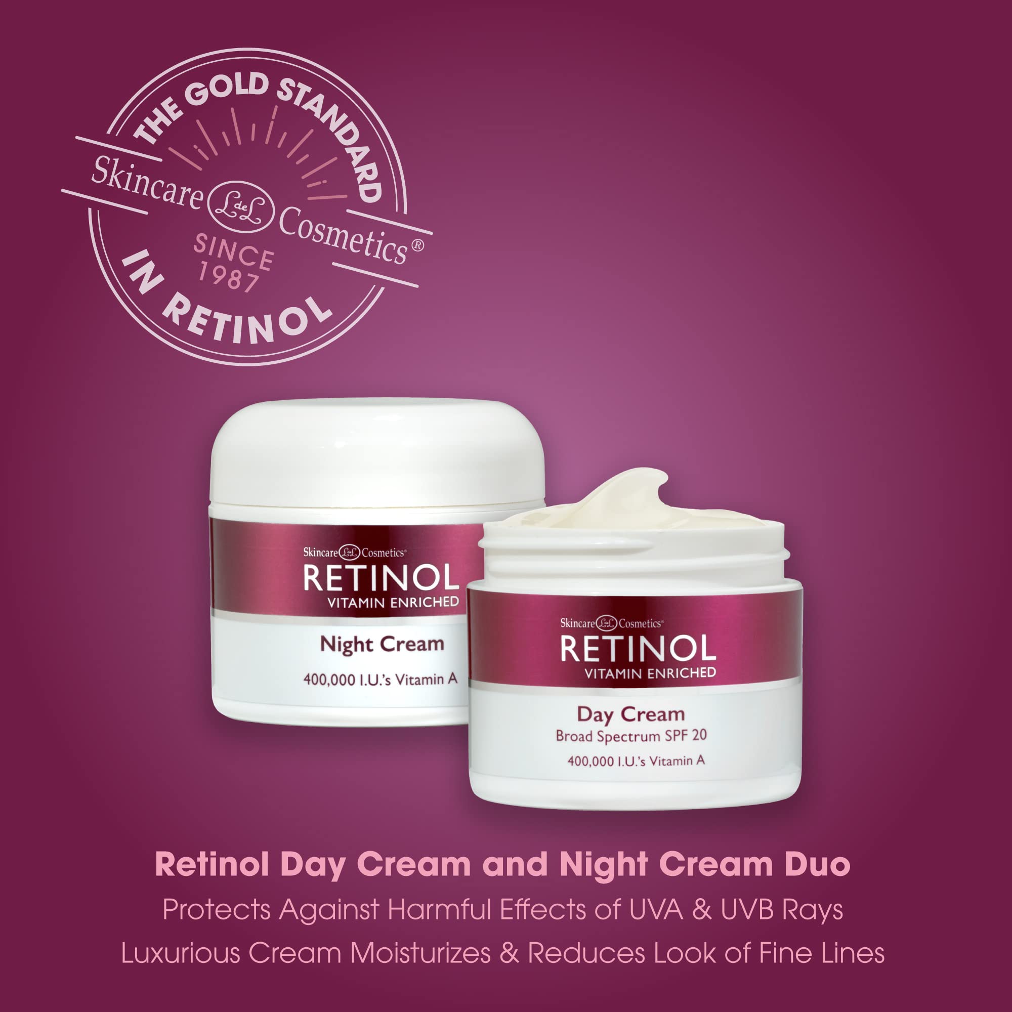 Retinol Anti-Aging, Vitamin Enriched Night Cream & Day Cream - Your 24 Hour Skincare Duo That Works Day And Night To Give You Yo