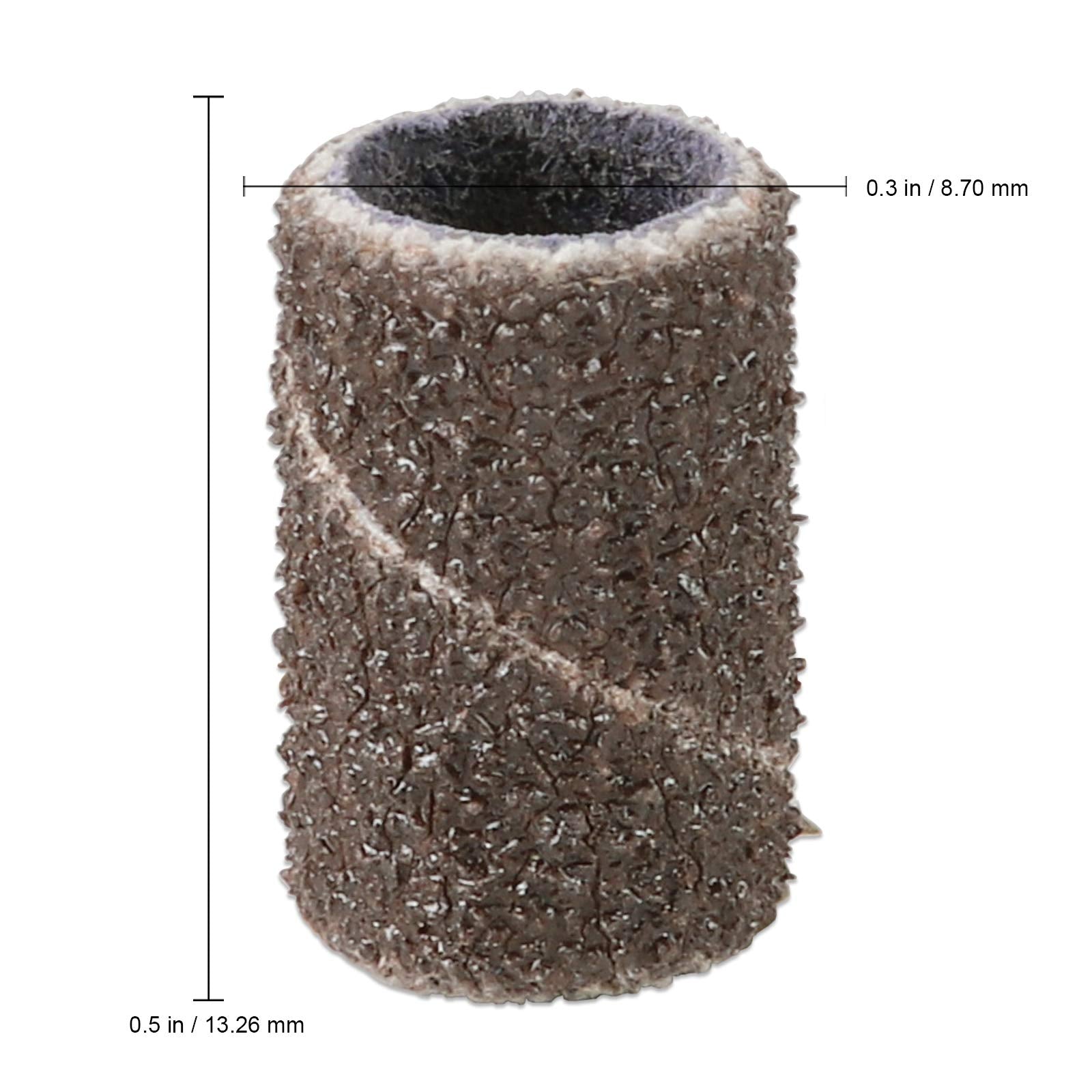 100 Pcs Large Brown Nail Drill Bits Sanding Bands For Nail Drill 80 Coarse Grit - Nail File For Acrylic Nail Gel Manicures Pedic