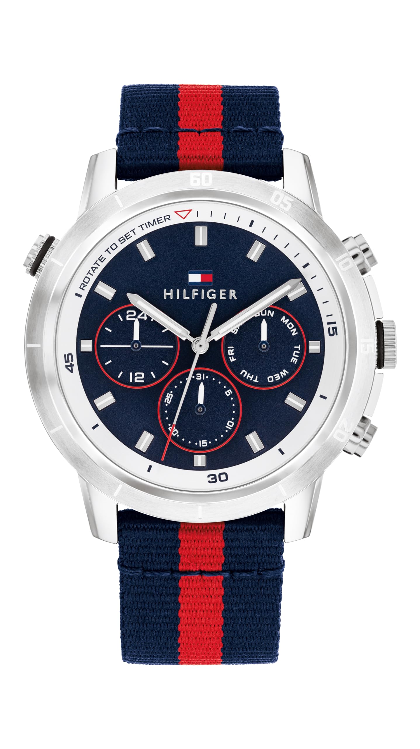 Tommy Hilfiger Sport Quartz Analog With Blue Dial Blue Leather Strap Watch For Men  Th1792124W