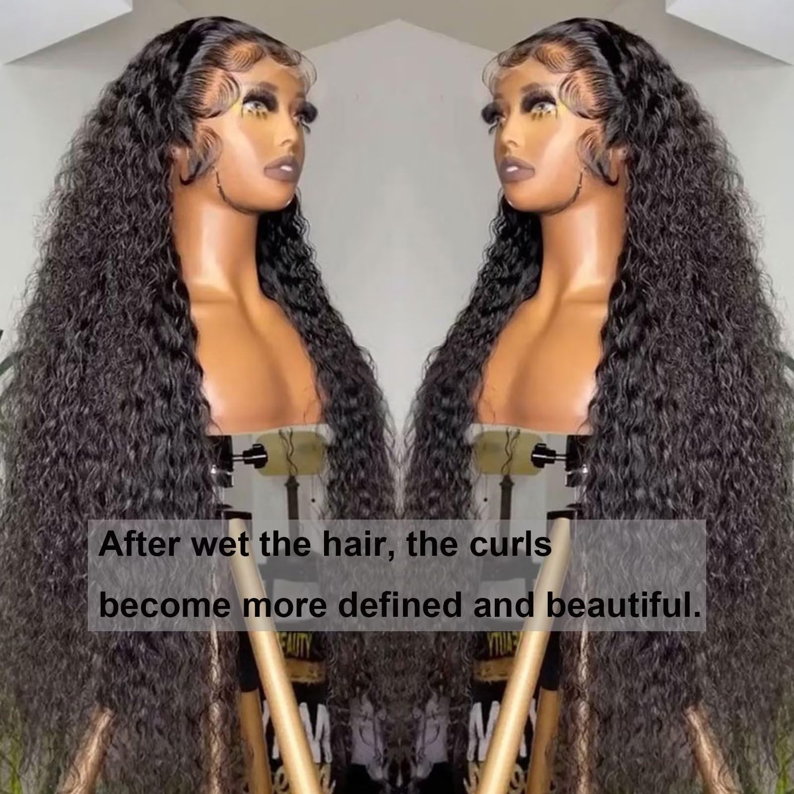Lemoda 12A 13X4 Water Wave Full Lace Frontal Virgin Human Hair Wigs Deep Wave 13X4 Hd Lace Front Wigs For Black Women Wet And Wa