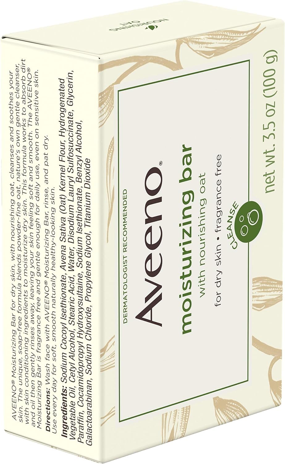 Aveeno Bar Dry Size 3.5 Ounce Aveeno Moisturizing Bar For Dry Skin (Pack Of 3)