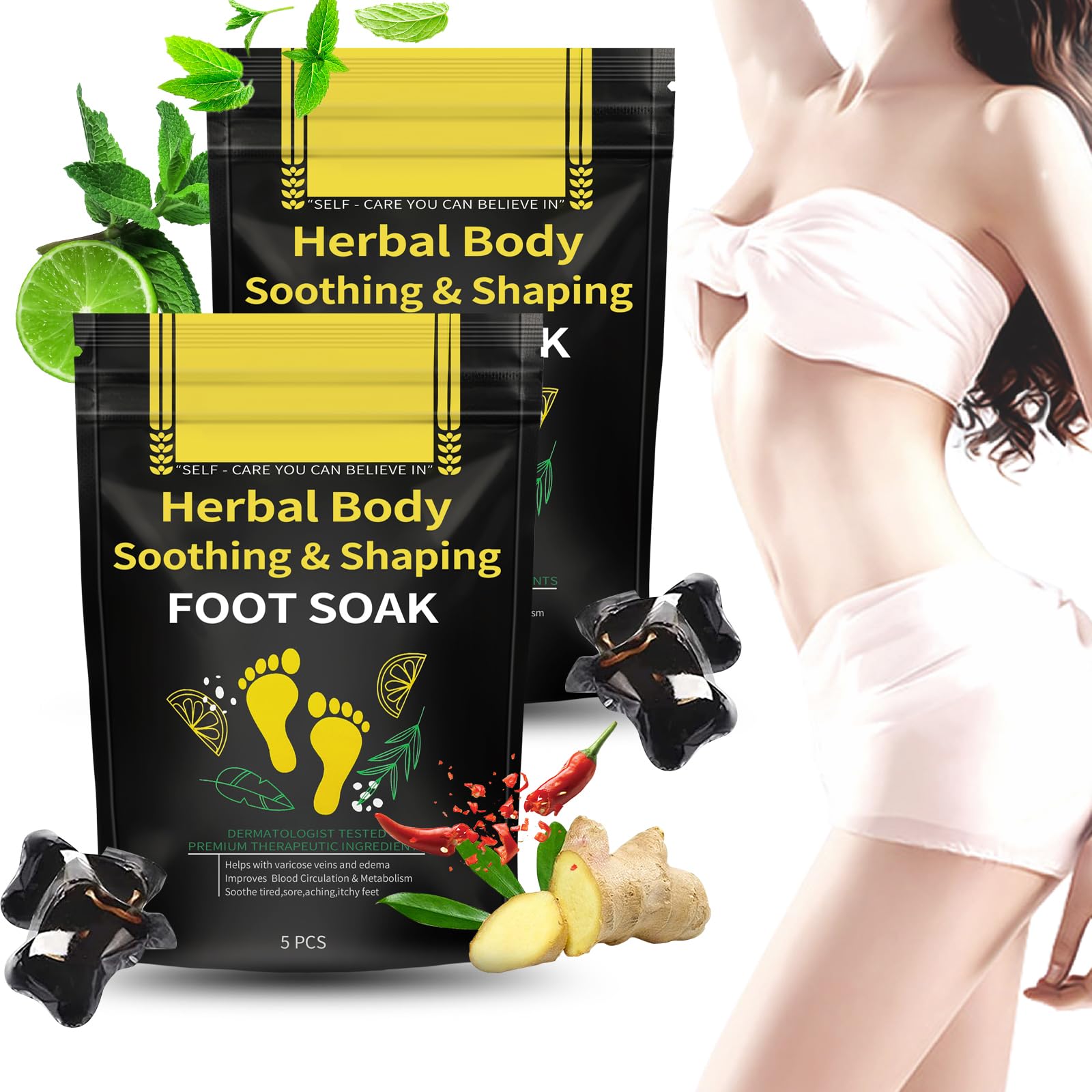 10PCS Herbal Body Detox Foot Soak Beads, Detox & Shaping Cleansing Foot Soak for Men and Women, Daily Rebody Body Detoxingherbs 