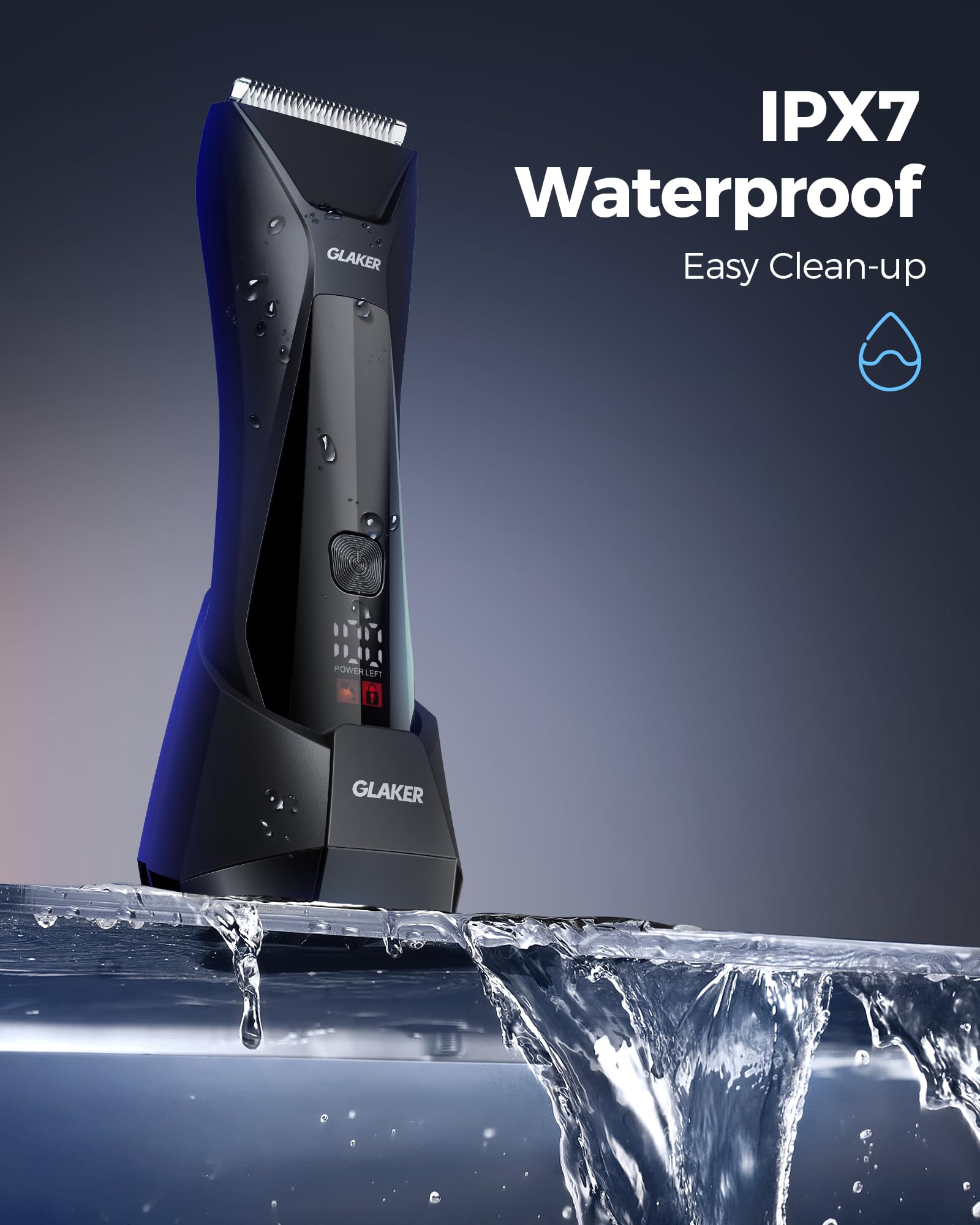 Glaker Ball Trimmer Men, 2-In-1 Body Shaver Pubic Hair Trimmer For Men Manscape Groin Trimmer Body Hair Trimmer Ball Shaver Body