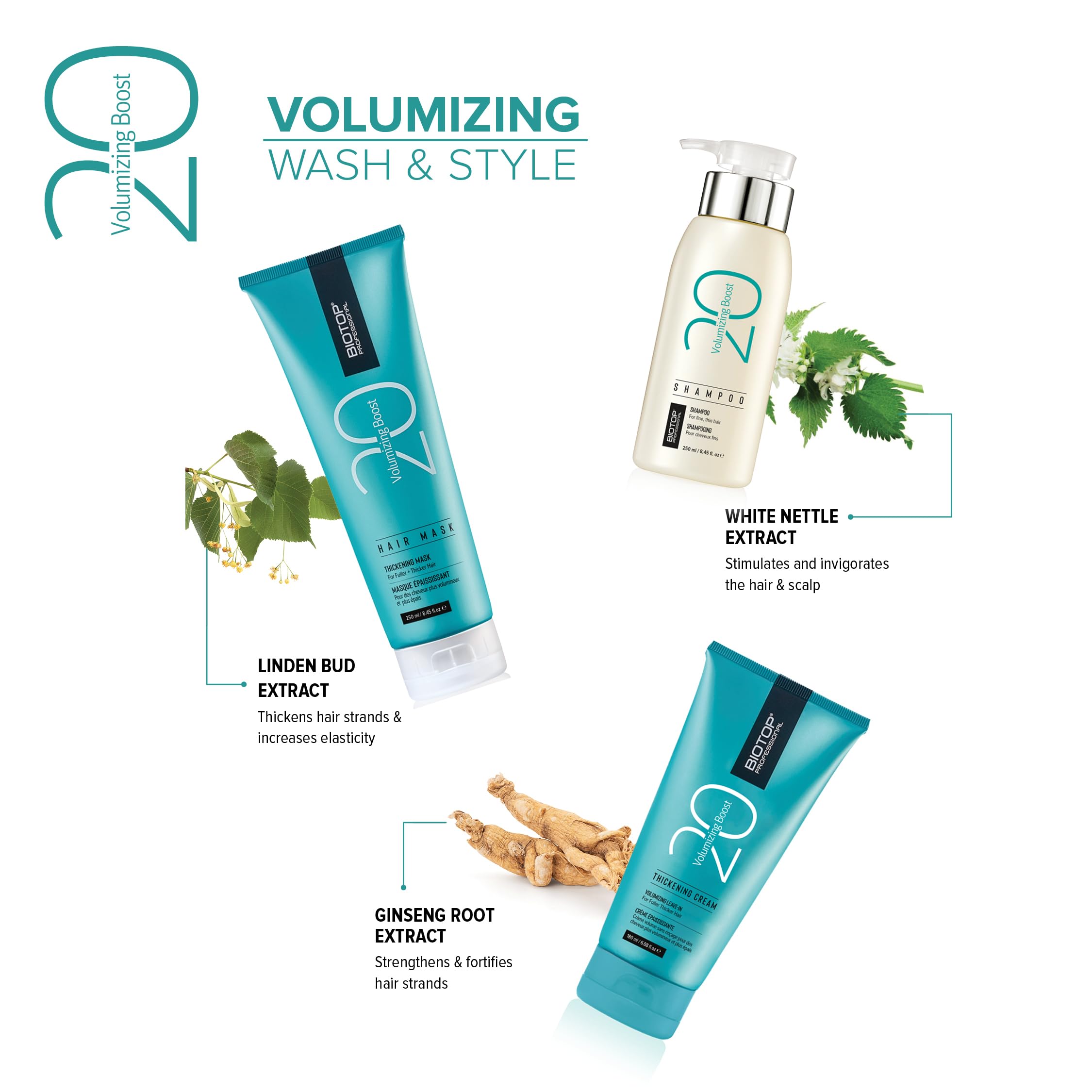 Biotop Professional 20 Volumizing Boost Hair Cream - Nourishing Hair Styling Cream for Lightweight Volume & Long-Lasting Humidit