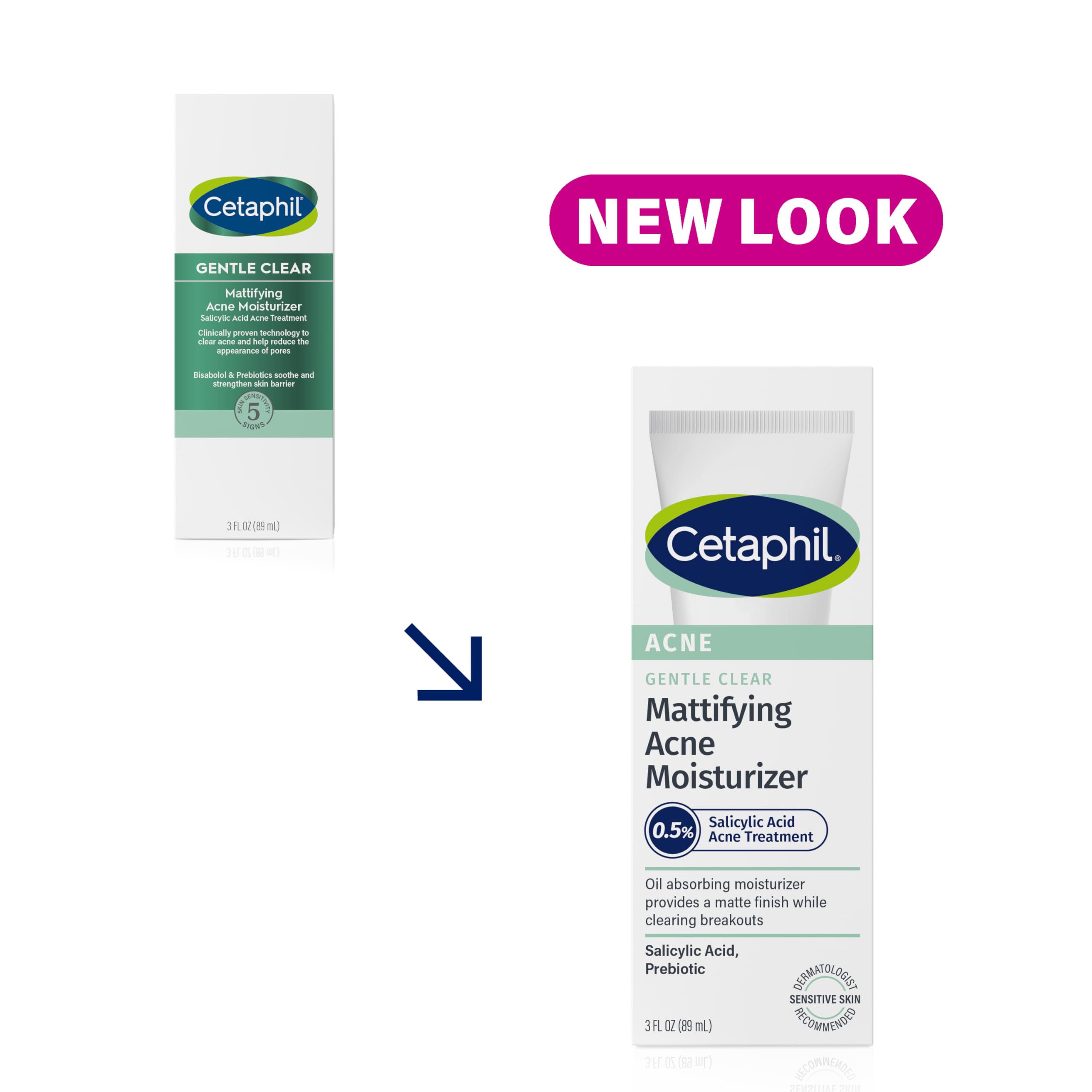 Cetaphil Face Moisturizer, Gentle Clear Mattifying Acne Moisturizer With 0.5% Salicylic Acid, Hydrates And Treats Sensitive Acne
