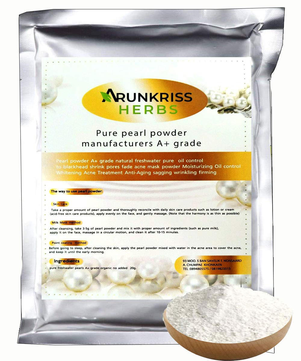 Arunkriss Herbs Pearl Powder A Grade Natural Freshwater Pure 20G Oil Control To Blackhead Shrink Pores Moisturizing Oil Control