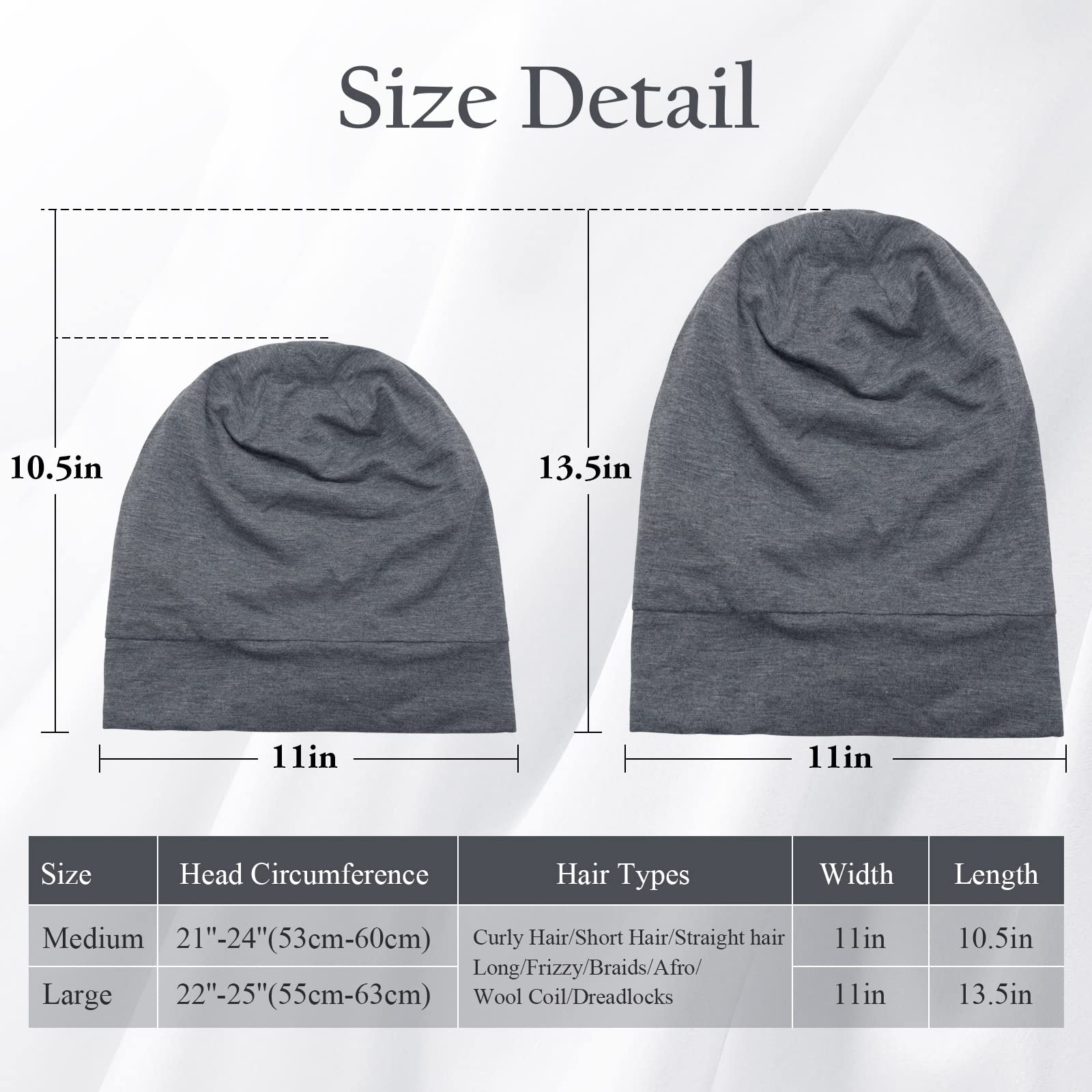 OLESILK Mulberry Silk Bonnet for Women, Unisex Adjustable Sleep Cap, Real Silk Hair Wrap, Pearl Grey