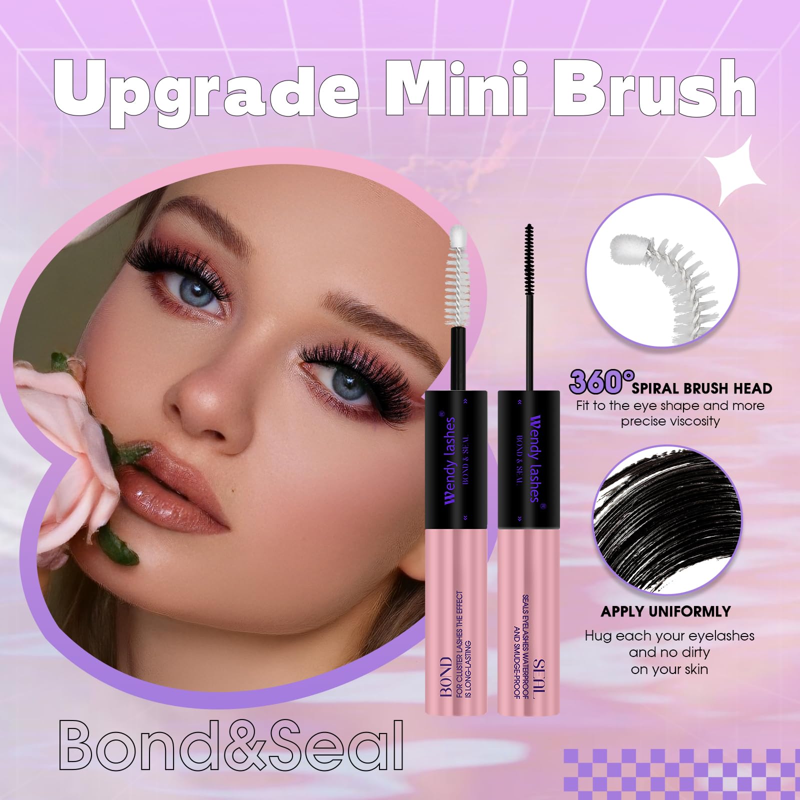 Lash Bond And Seal Waterproof Cluster Lash Glue For Eyelash Extensions Strong Hold 72 Hours High Adhesive Gentle Non-Irritating
