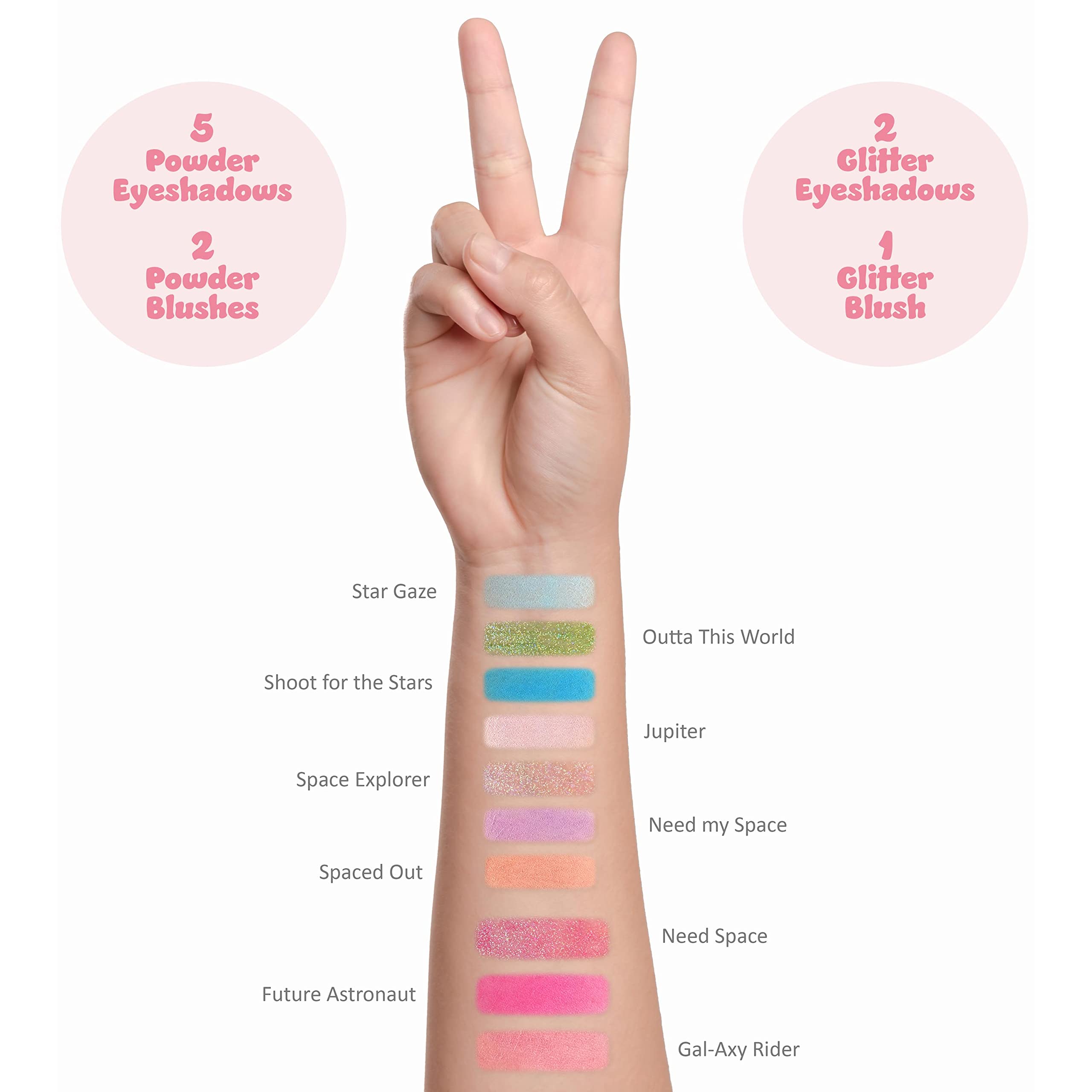Expressions 10 Color Eyeshadow Palette & Blush Makeup Novelty Beauty Set, Fold Out Compact With Mirror, Washable, Non-Toxic,Gala